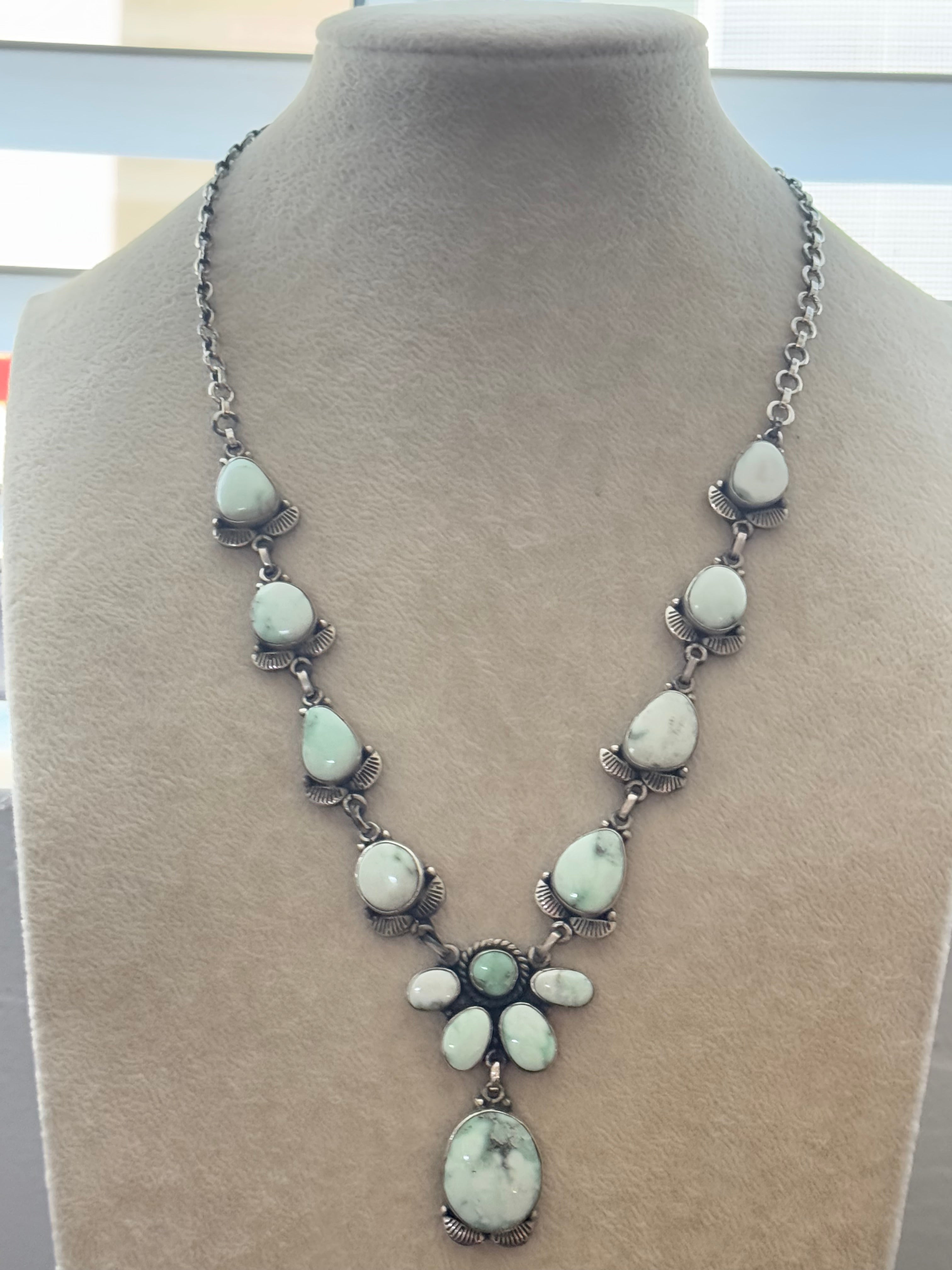 TTD Paloma Variscite & Sterling Silver Lariat Necklace