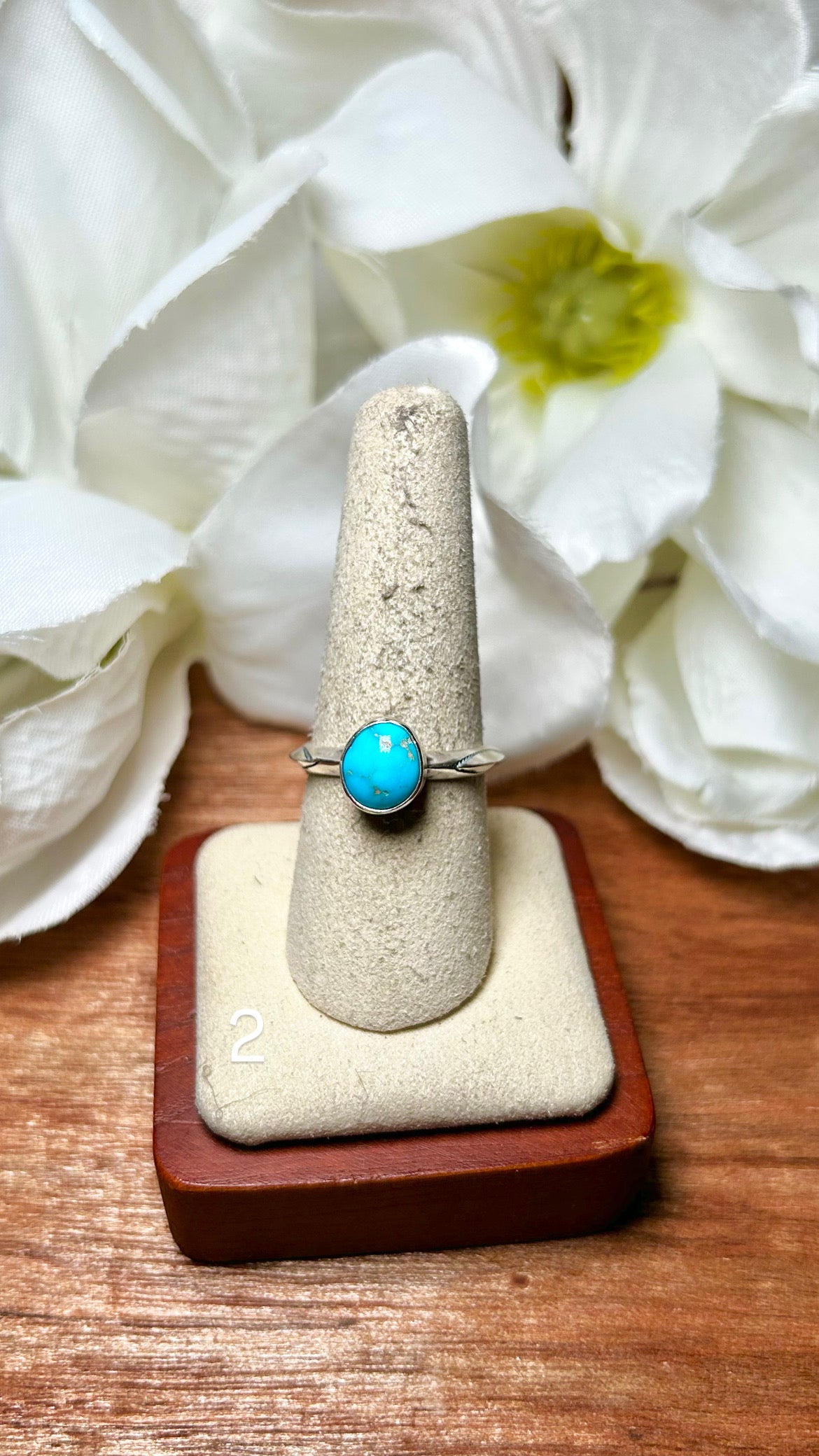 Duane Smith Kingman Turquoise & Sterling Silver Cluster Ring