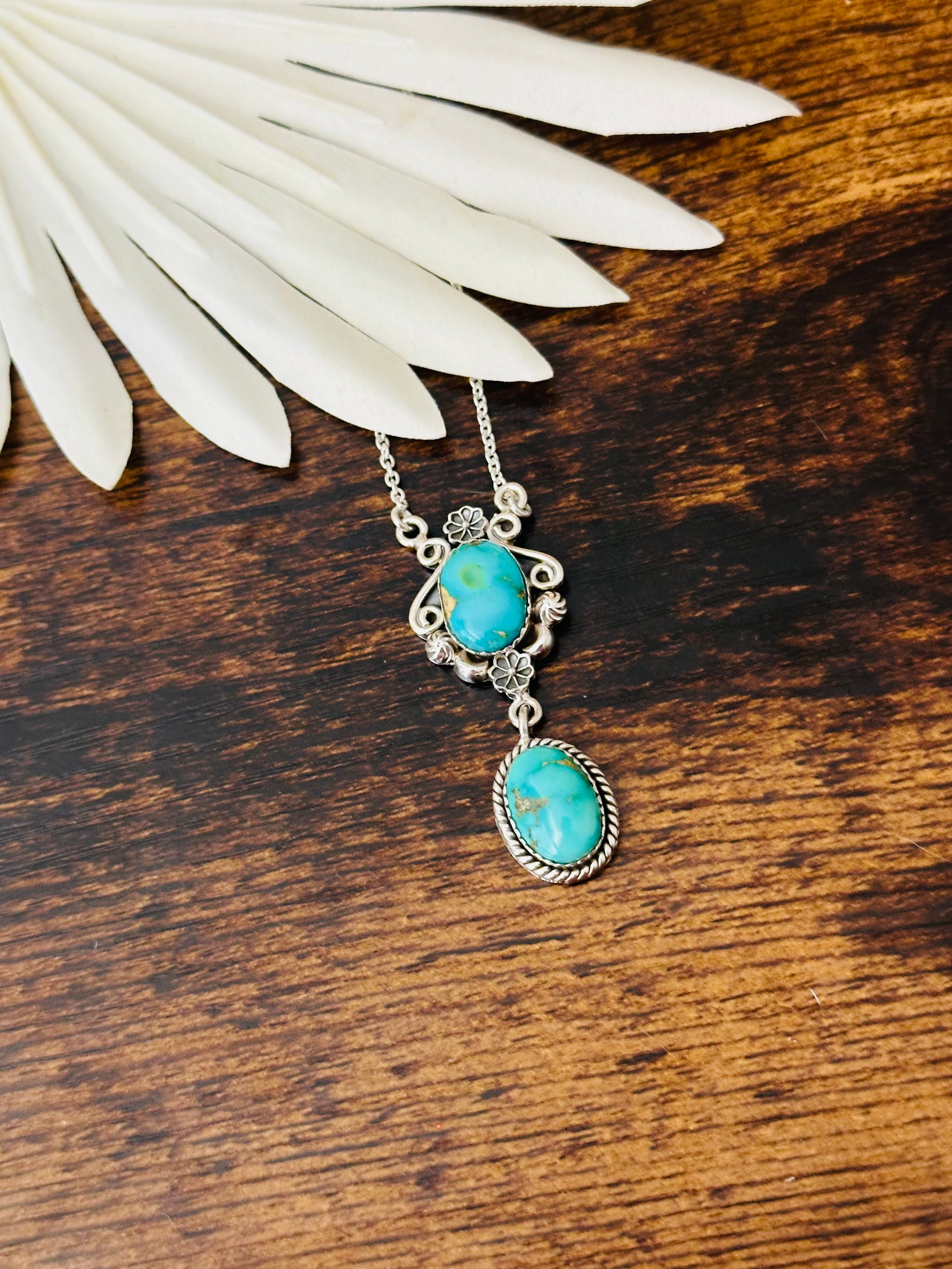 Southwest Made Sonoran Mountain Turquoise & Sterling Silver Necklace