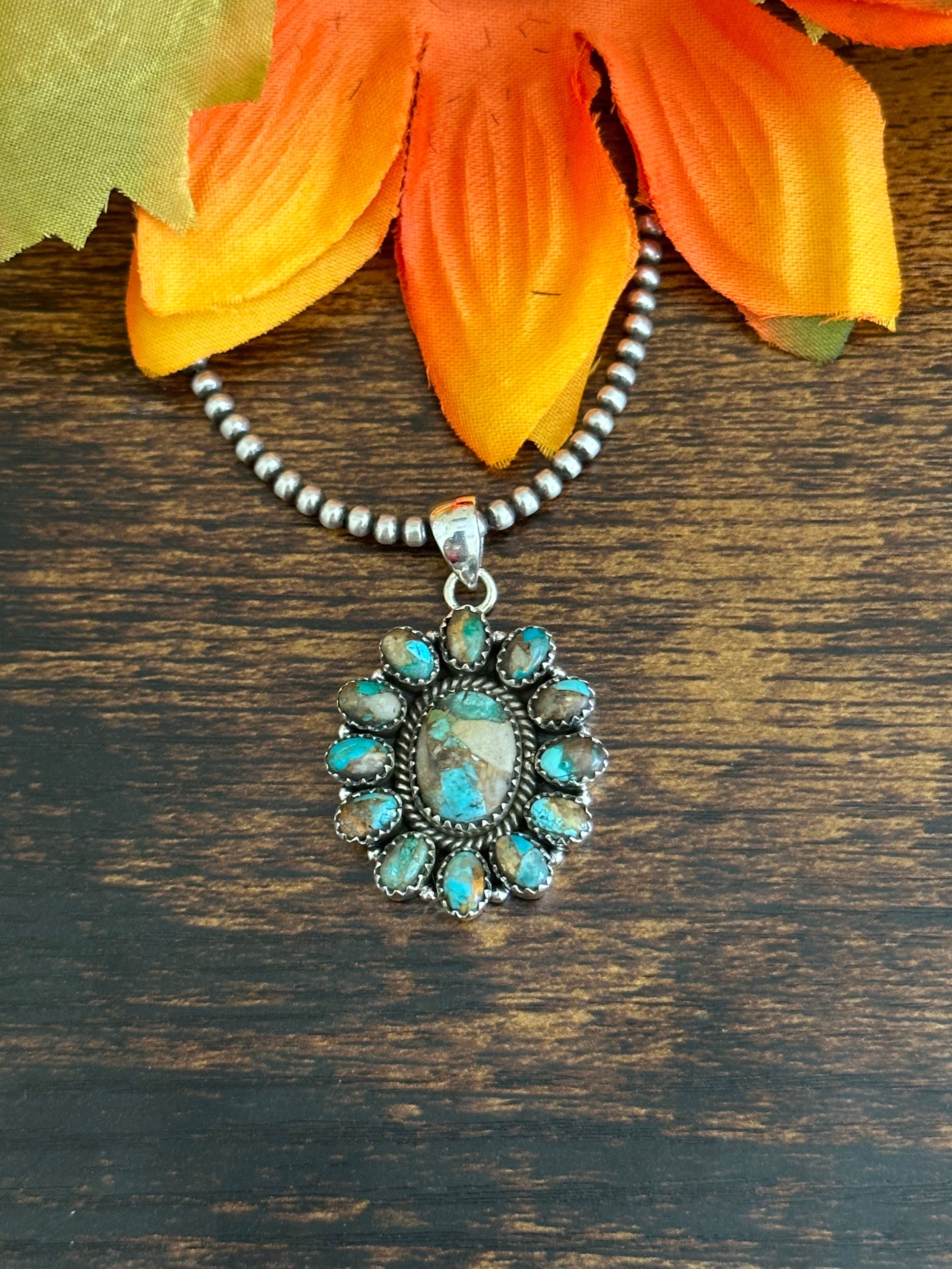 Southwest Handmade Sterling Silver Cluster Pendant