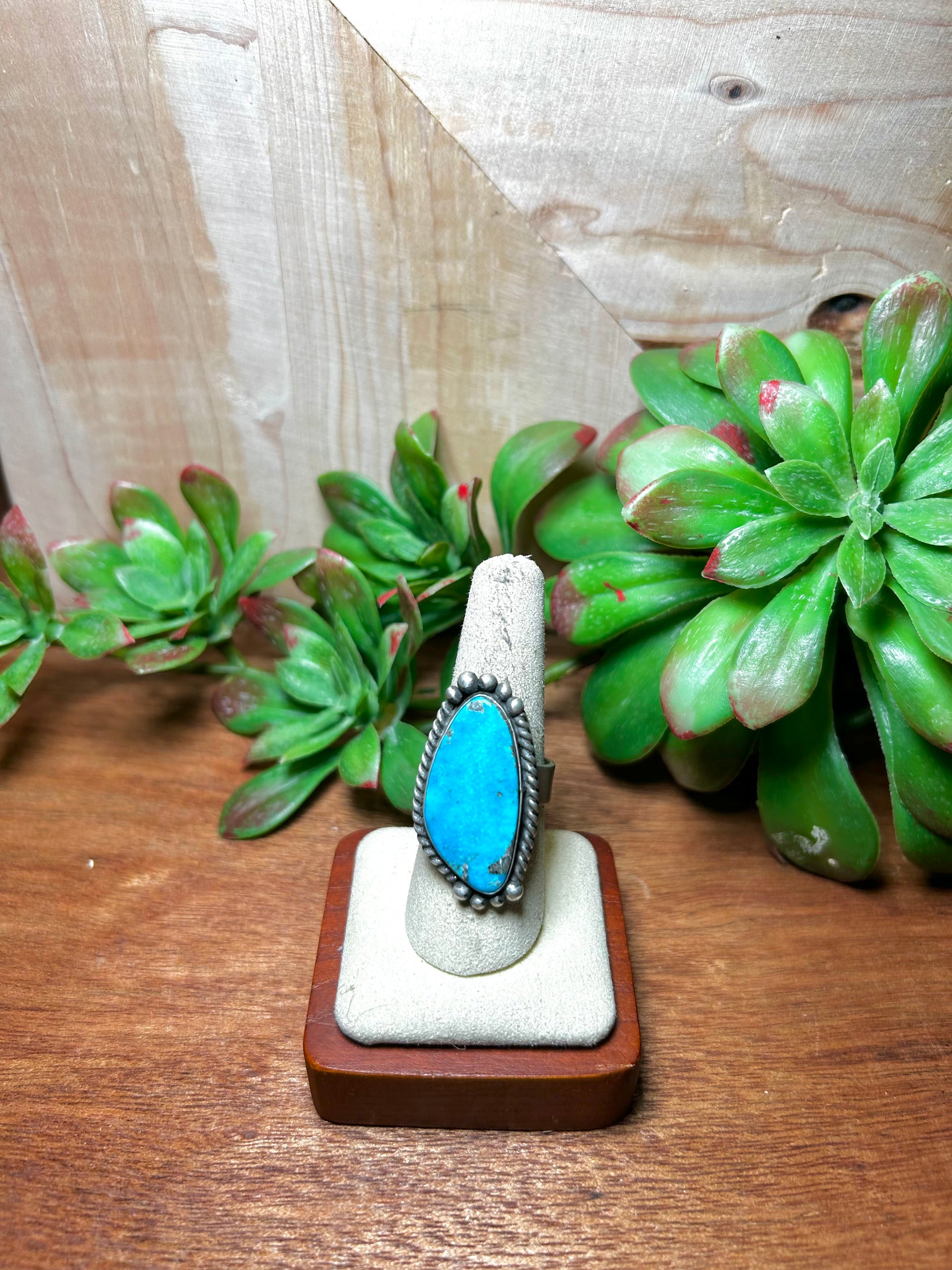 Zachariah David Blue Bird Turquoise & Sterling Silver Adjustable Ring