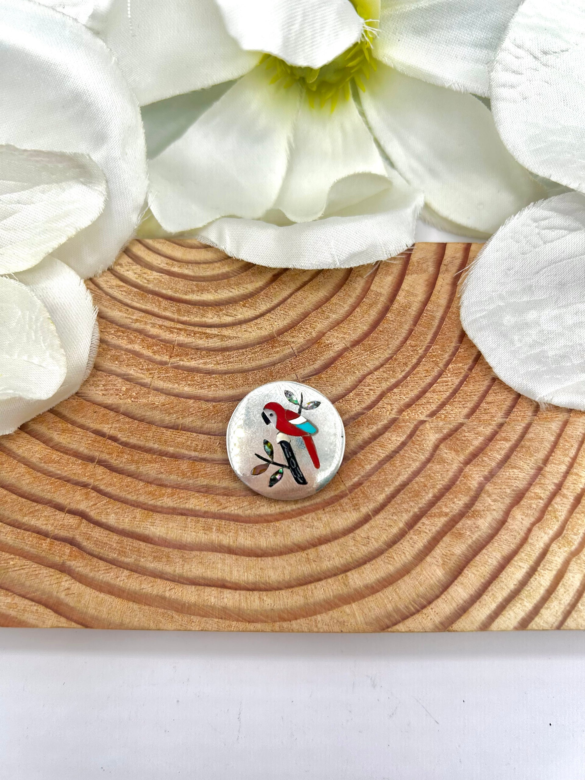 Zuni Multi Stone & Sterling Silver Pendant/Pin