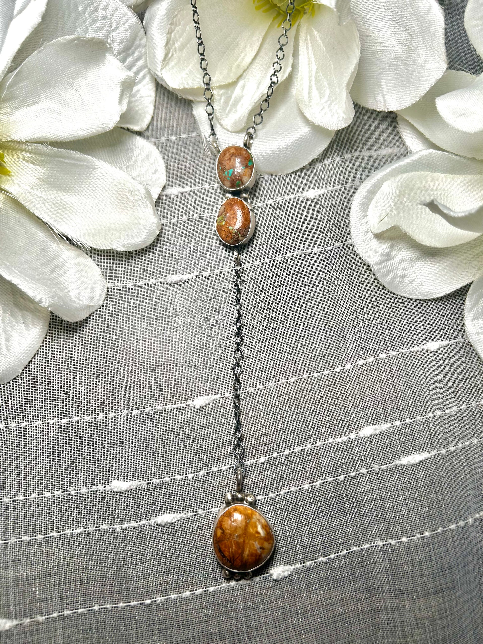 Navajo Made Boulder Turquoise & Sterling Silver Necklace