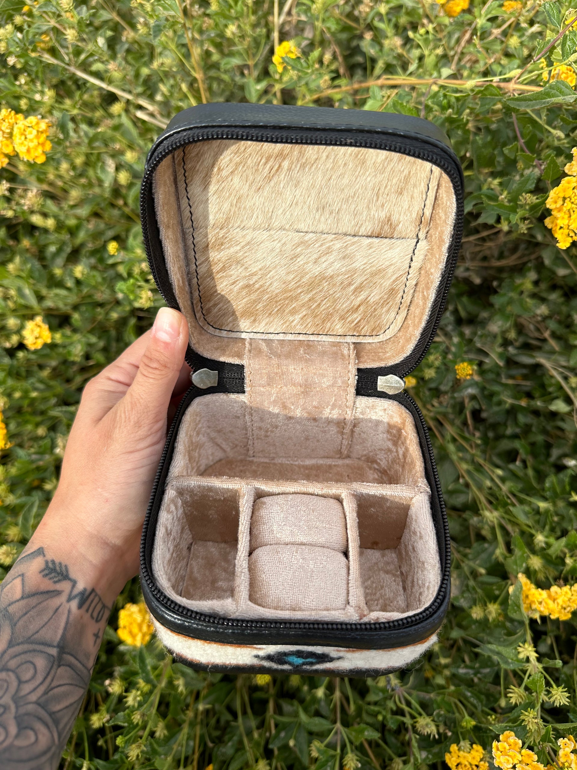 Genuine Leather Cowhide & Saddle Bag Jewelry Box