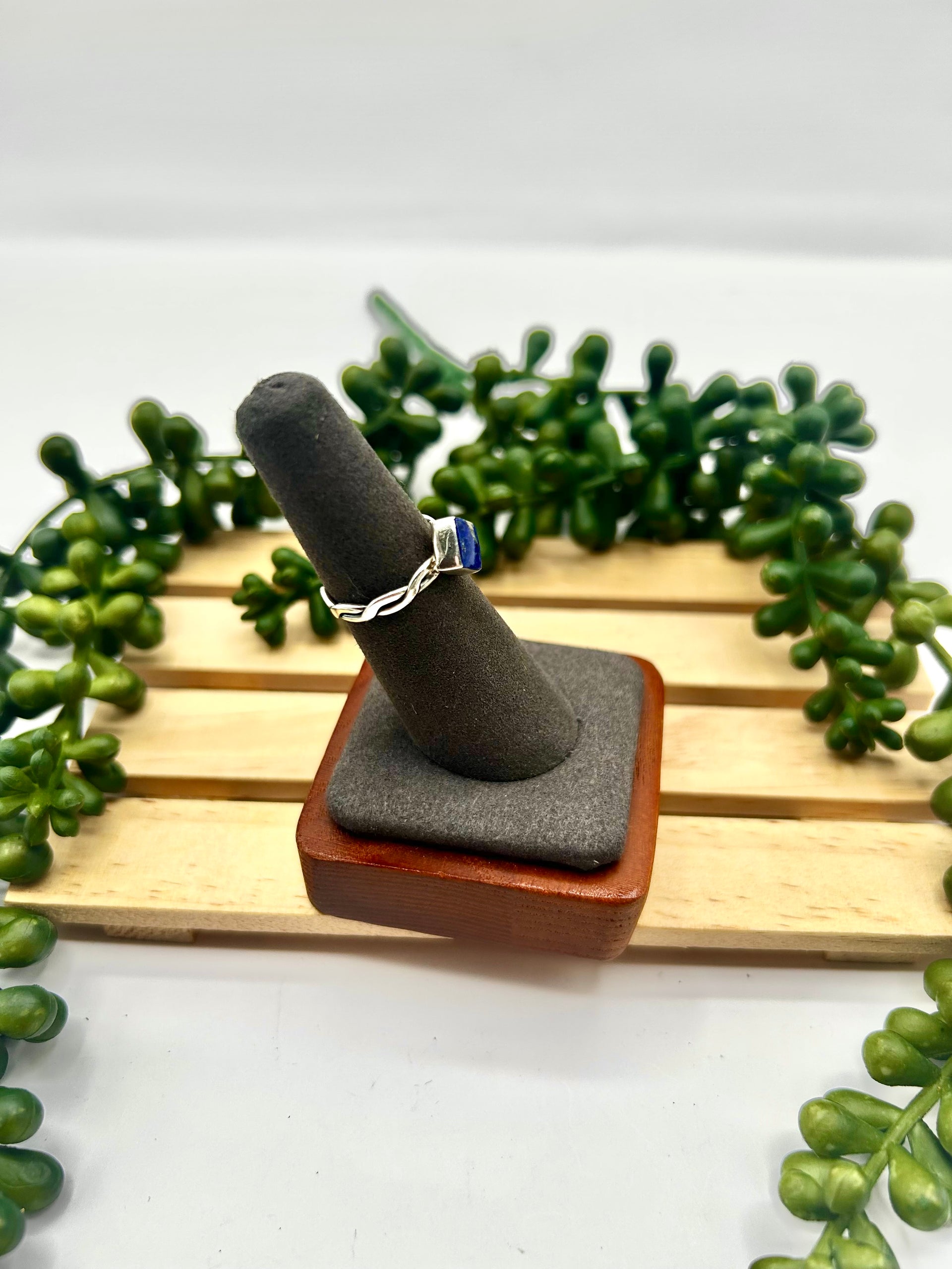 Navajo Made Lapis  & Sterling Silver Ring Size 6