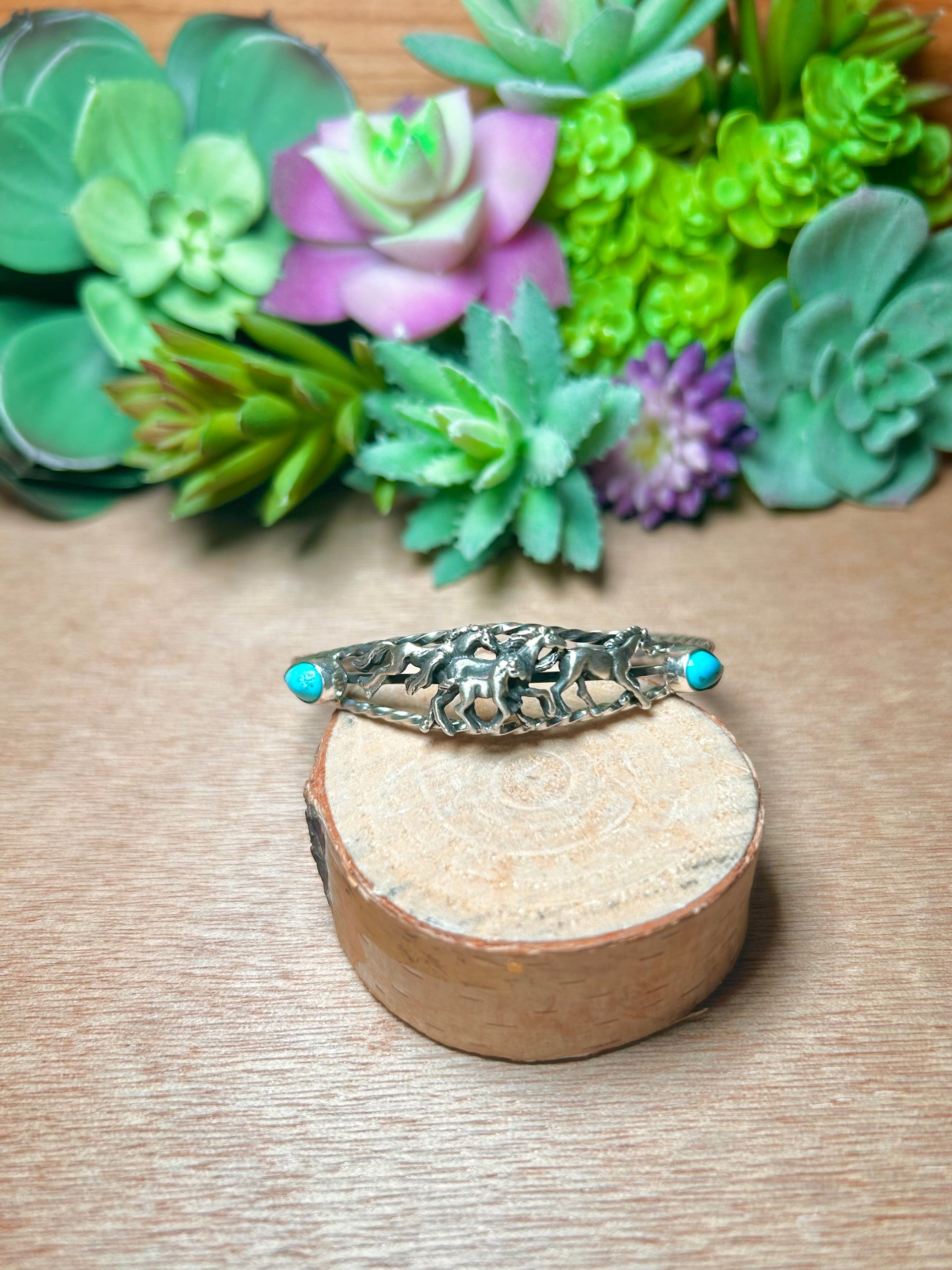 Bobby Platers Kingman Turquoise & Sterling Silver Cuff Bracelet