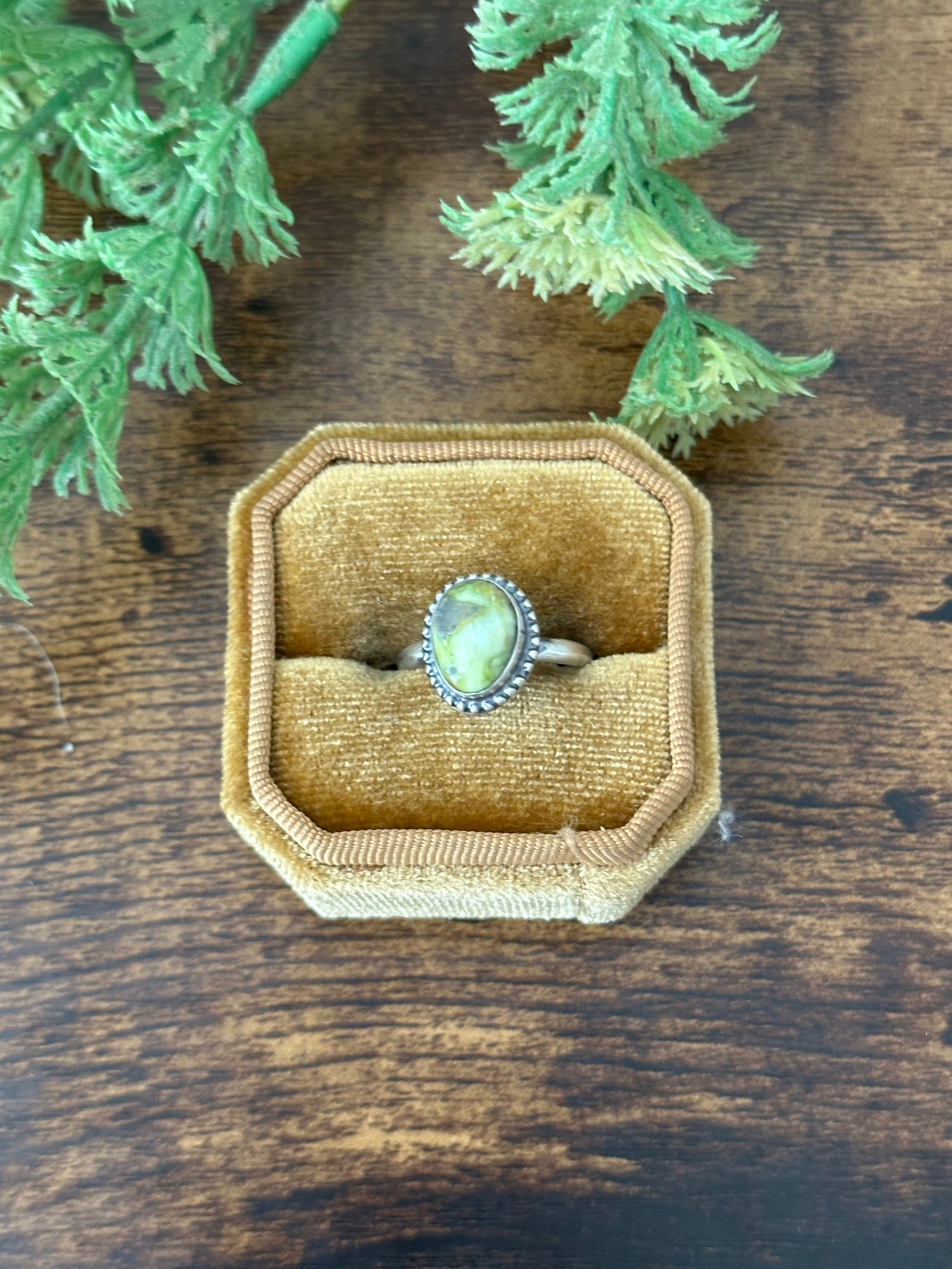 Navajo Handmade Palomino Variscite & Sterling Silver Rings