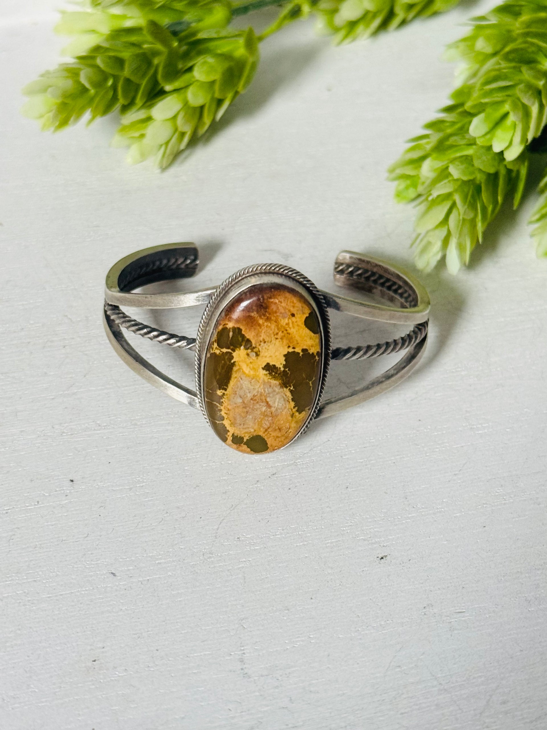 Paul Livingston Royston Turquoise Sterling Silver Cuff Bracelet