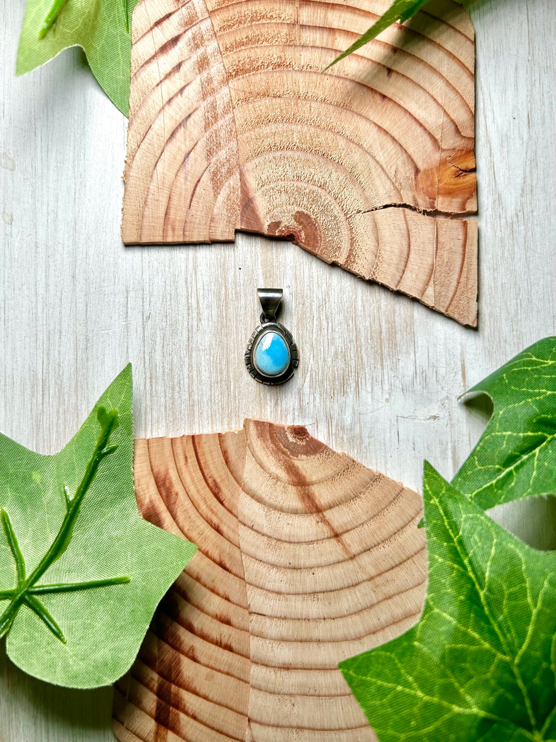 Navajo Made Golden Hill Turquoise & Sterling Silver Pendant