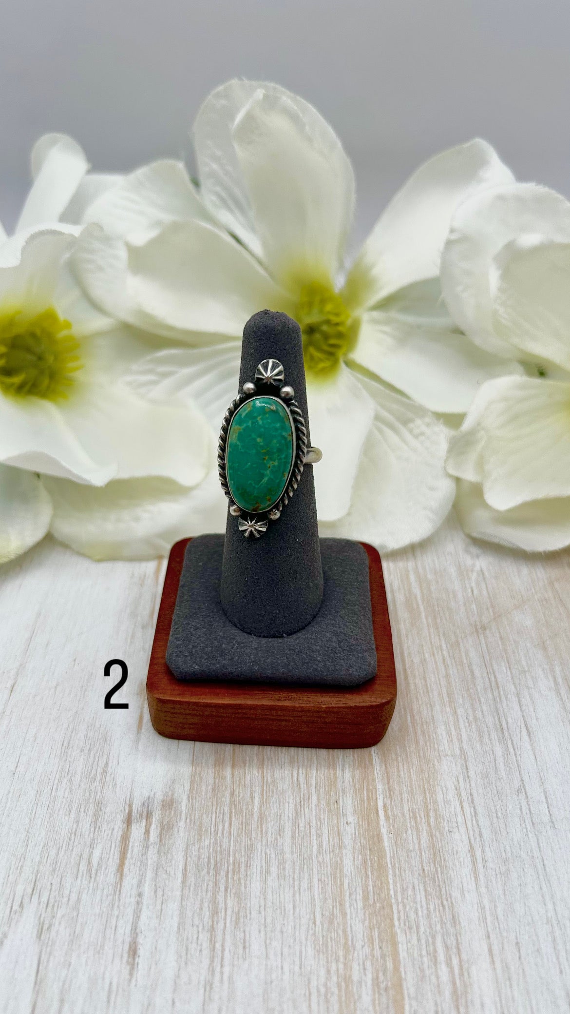 Johnny Dixon Kingman Turquoise & Sterling Silver Adjustable Ring