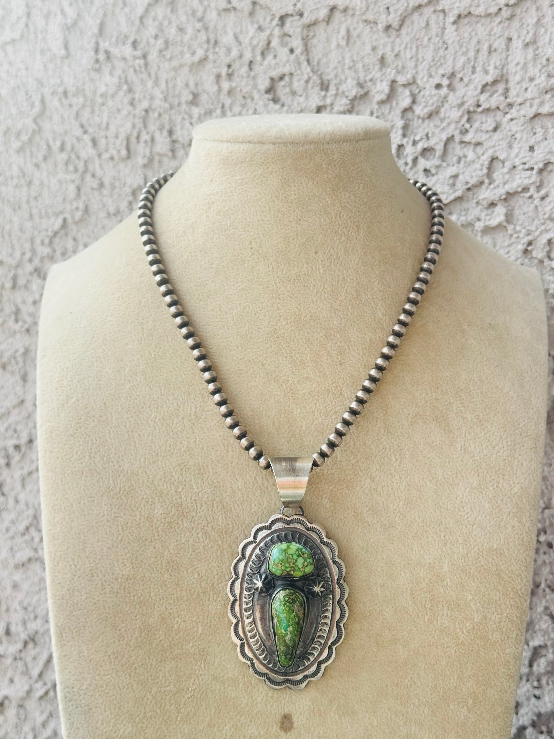 Chimney Butte Sonoran Gold Turquoise & Sterling Silver Concho Pendant