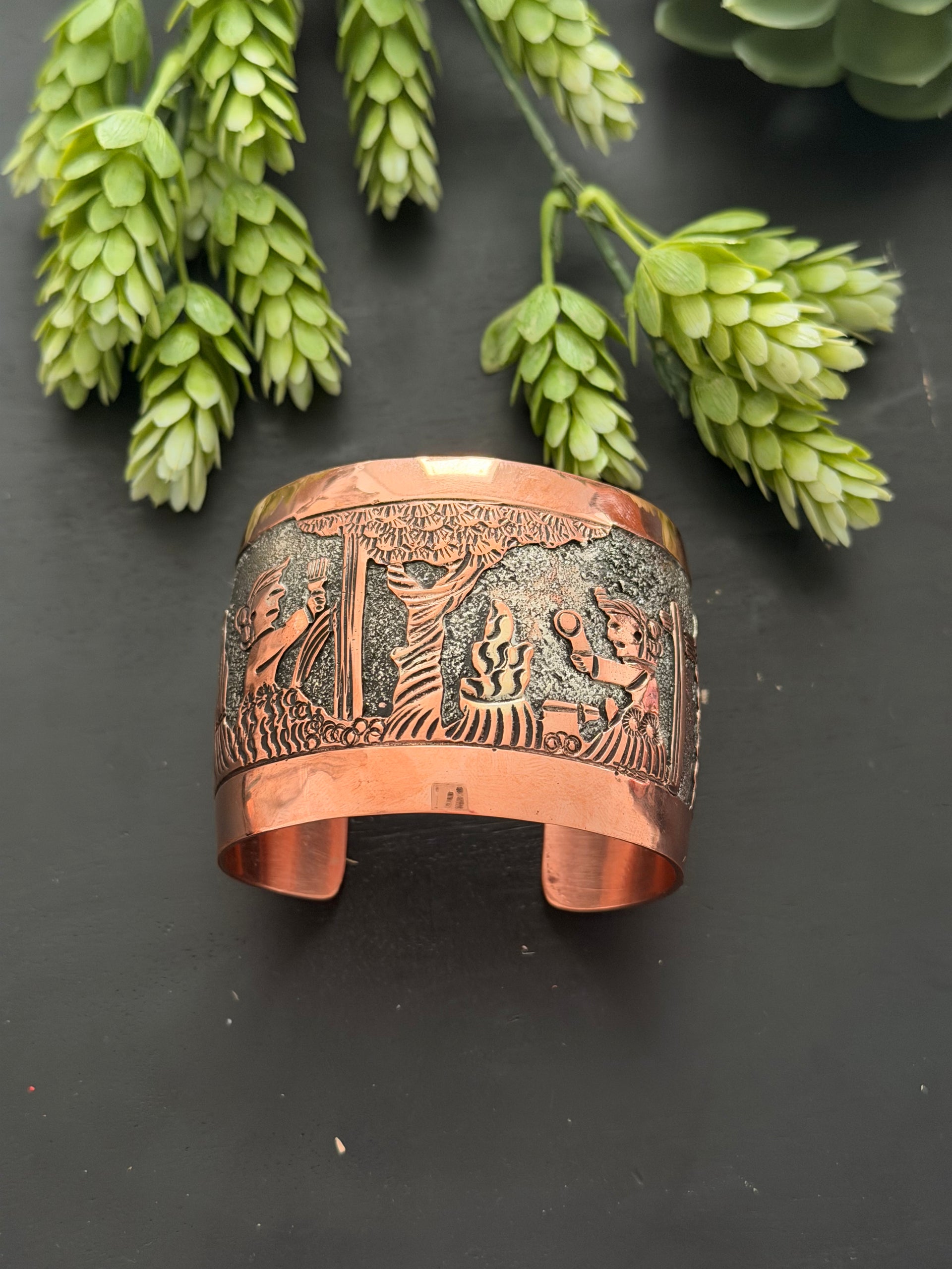 Elaine Becenti Copper Story Teller Cuff Bracelet