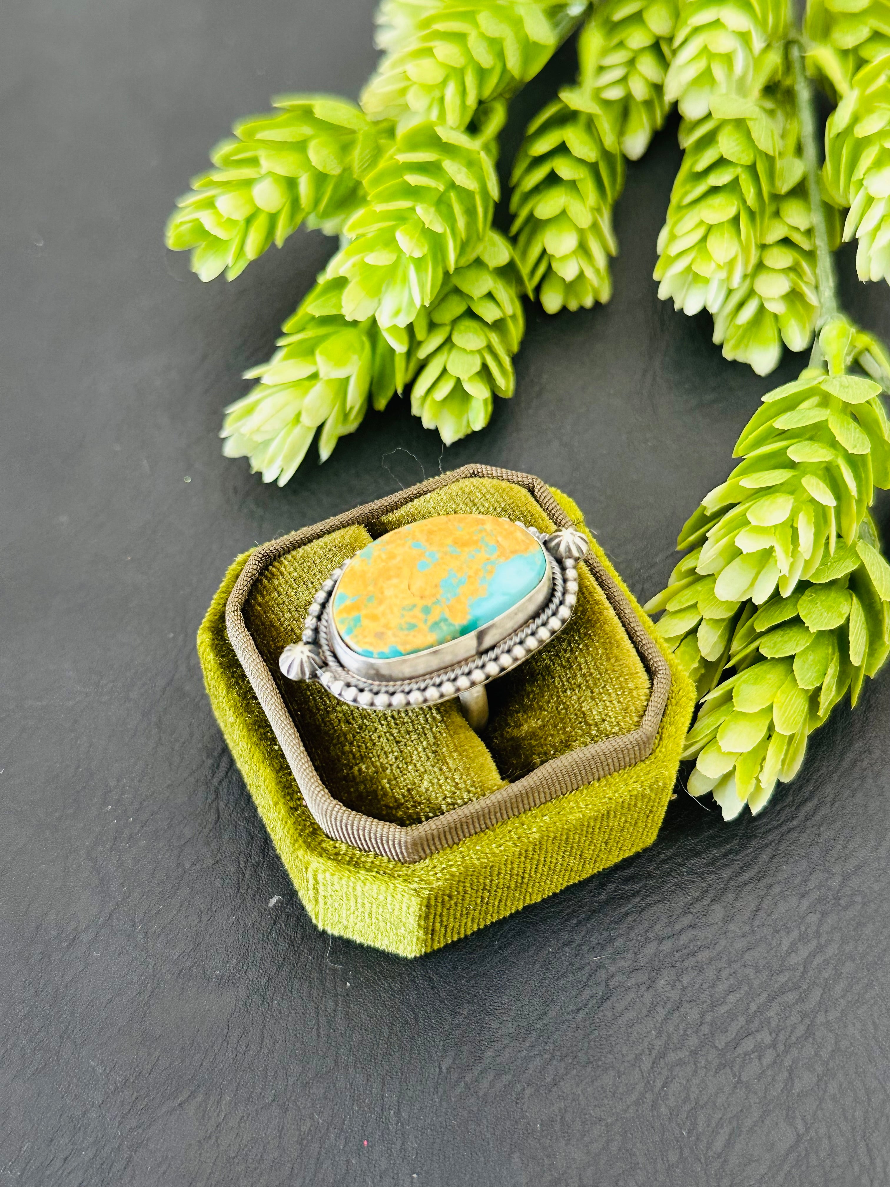Scott Skeets Royston Turquoise &  Sterling Silver Ring Size 8
