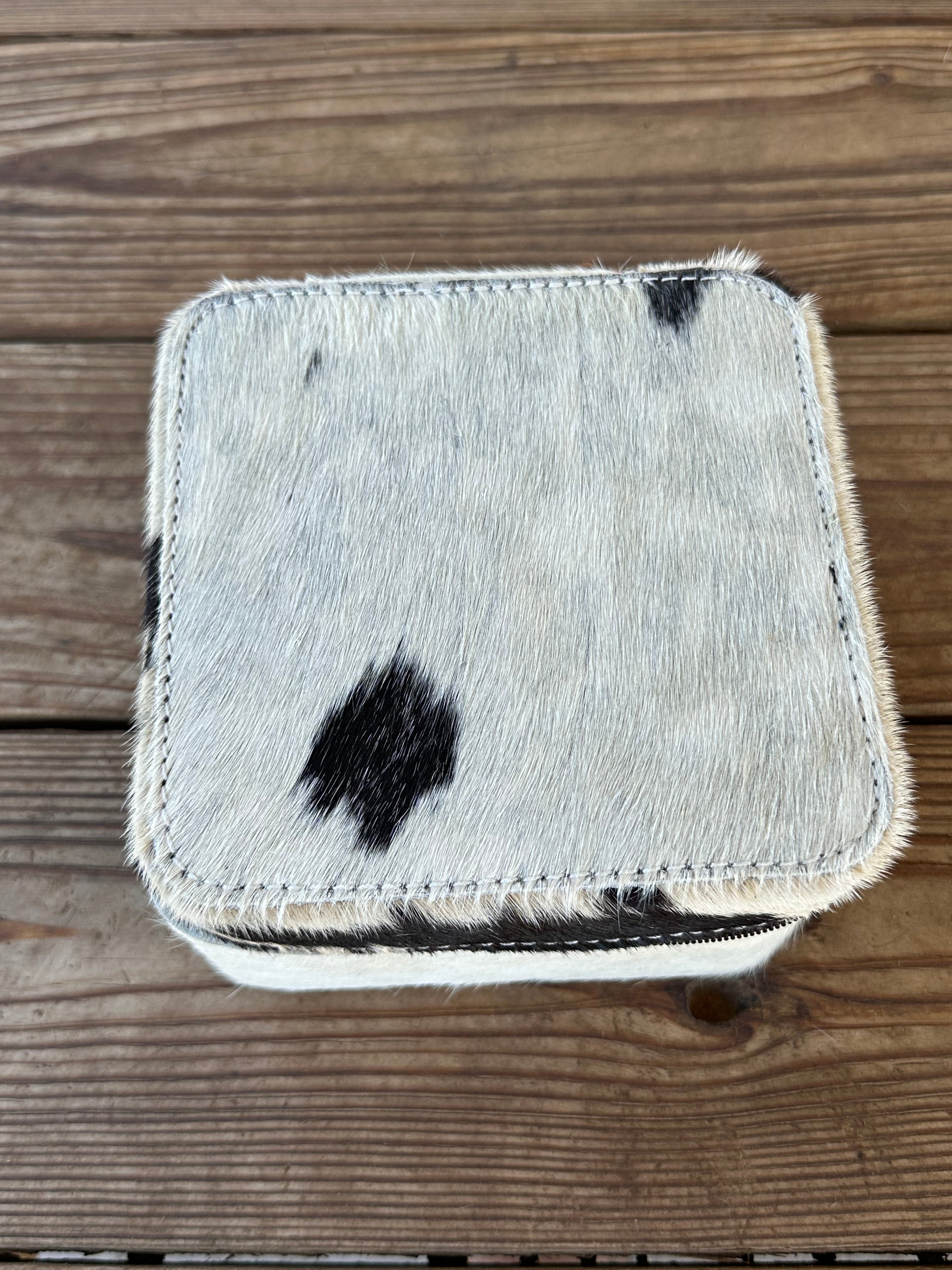 Genuine Leather Cowhide Jewelry Box