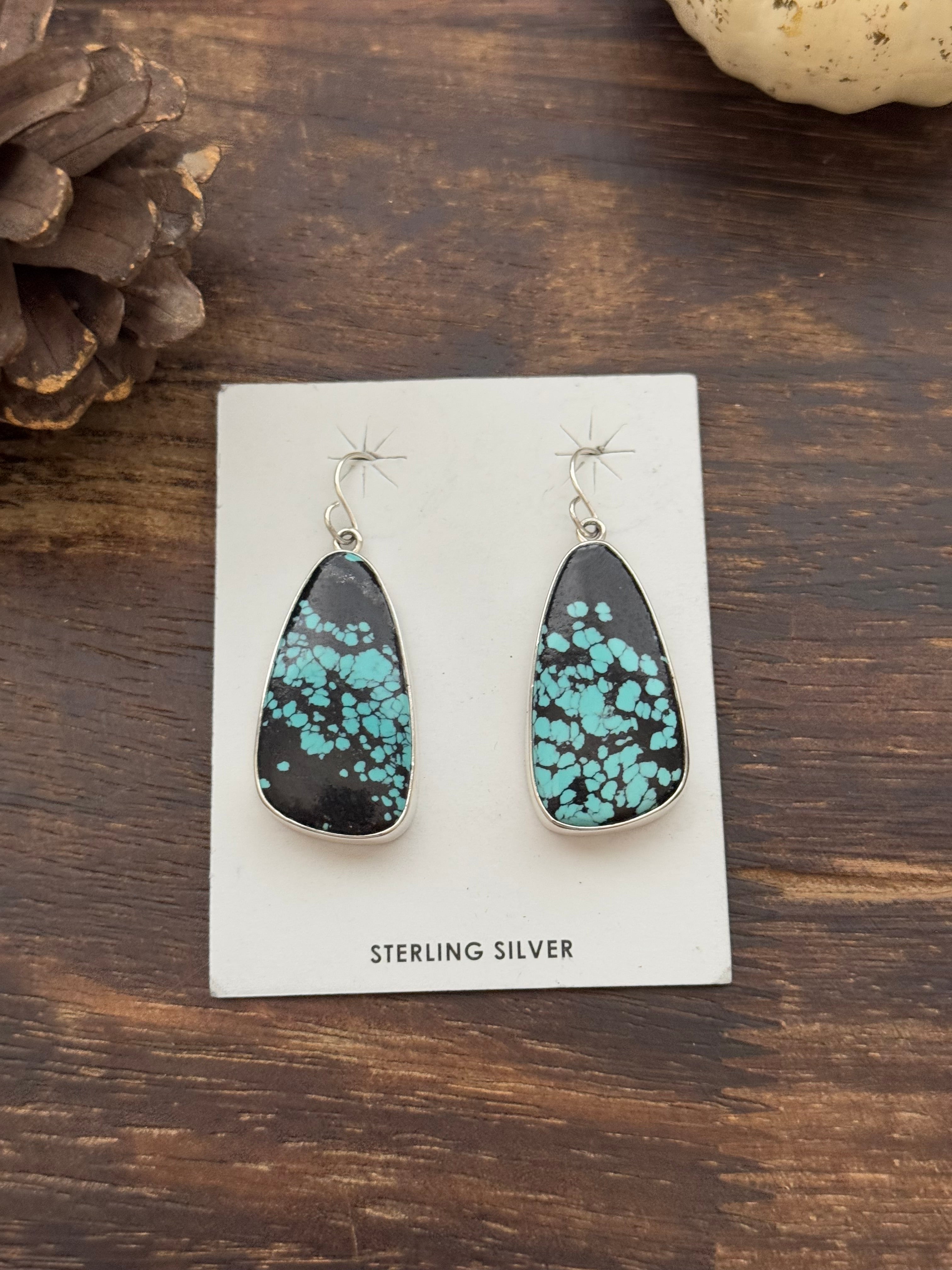 Shirley Henry Hubei Turquoise & Sterling Silver Dangle Earrings