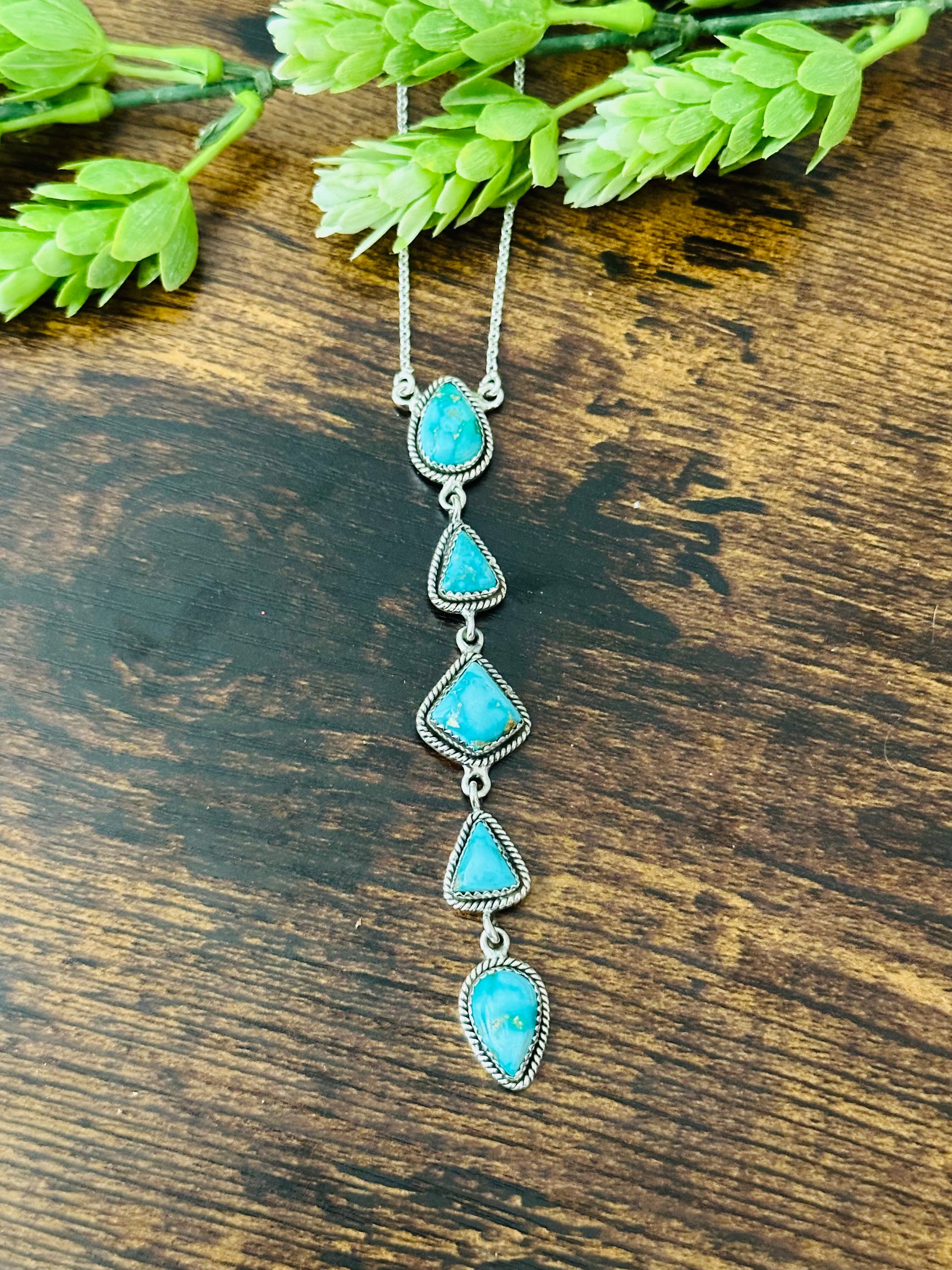 Southwest Made Sonoran Mountain Turquoise & Sterling Silver Necklace