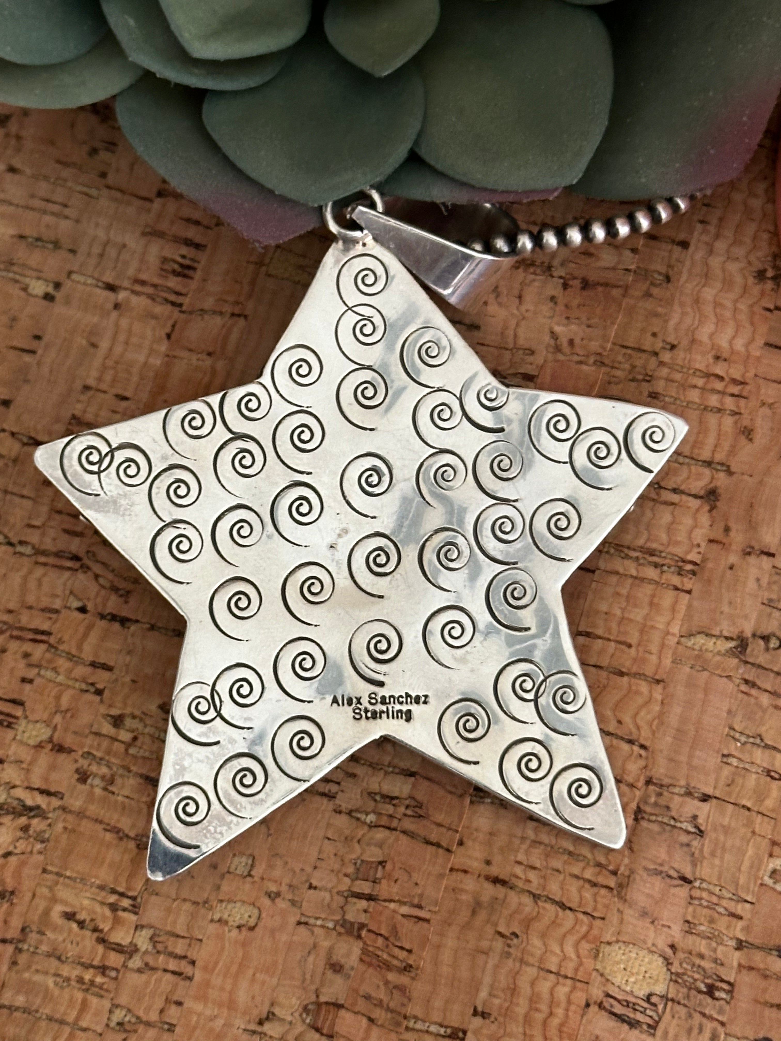 Alex Sanchez Royston Turquoise & Sterling Silver Star Pendant