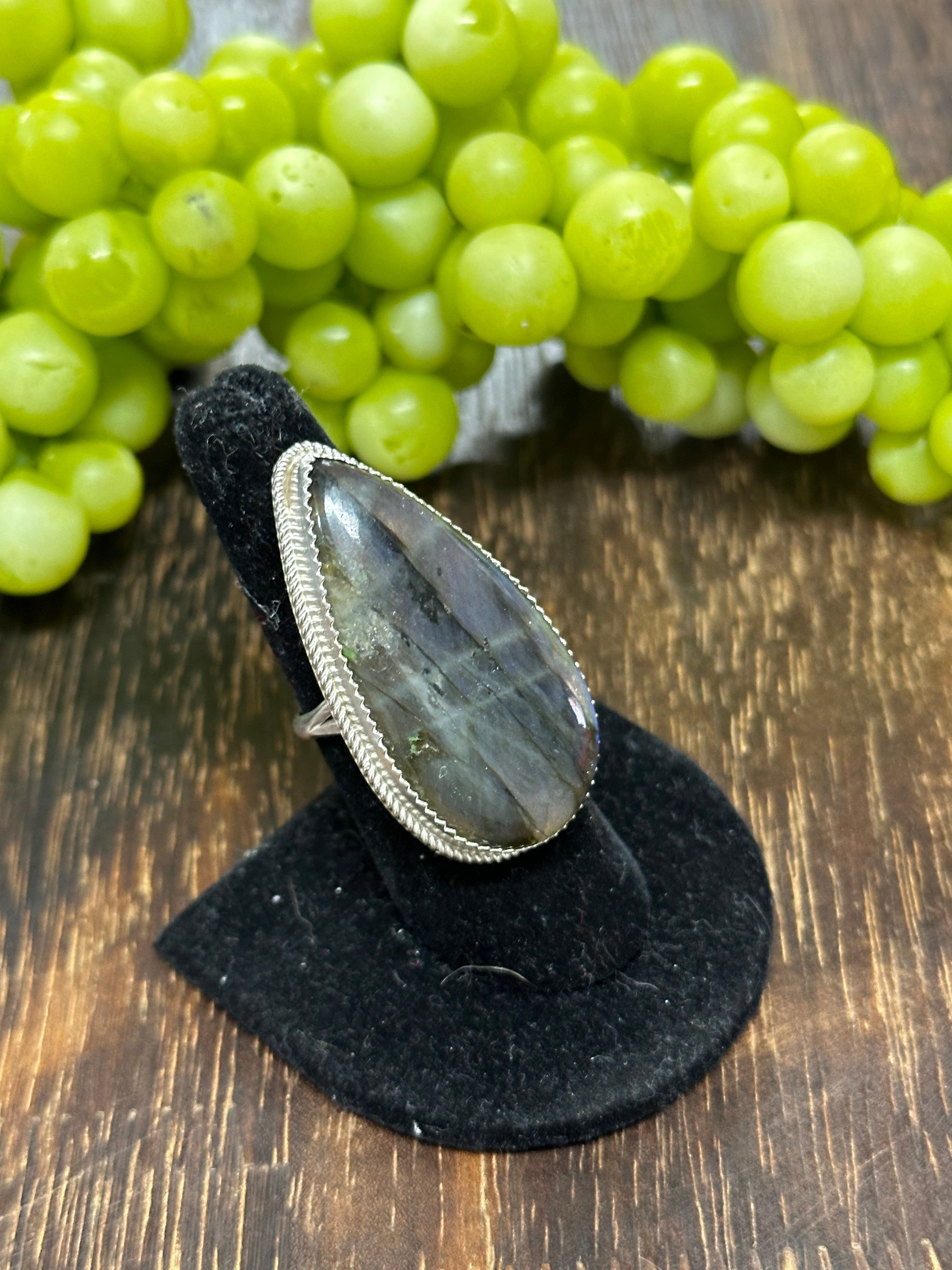 Reda Galvan Labradorite & Sterling Silver Ring Size 8.75