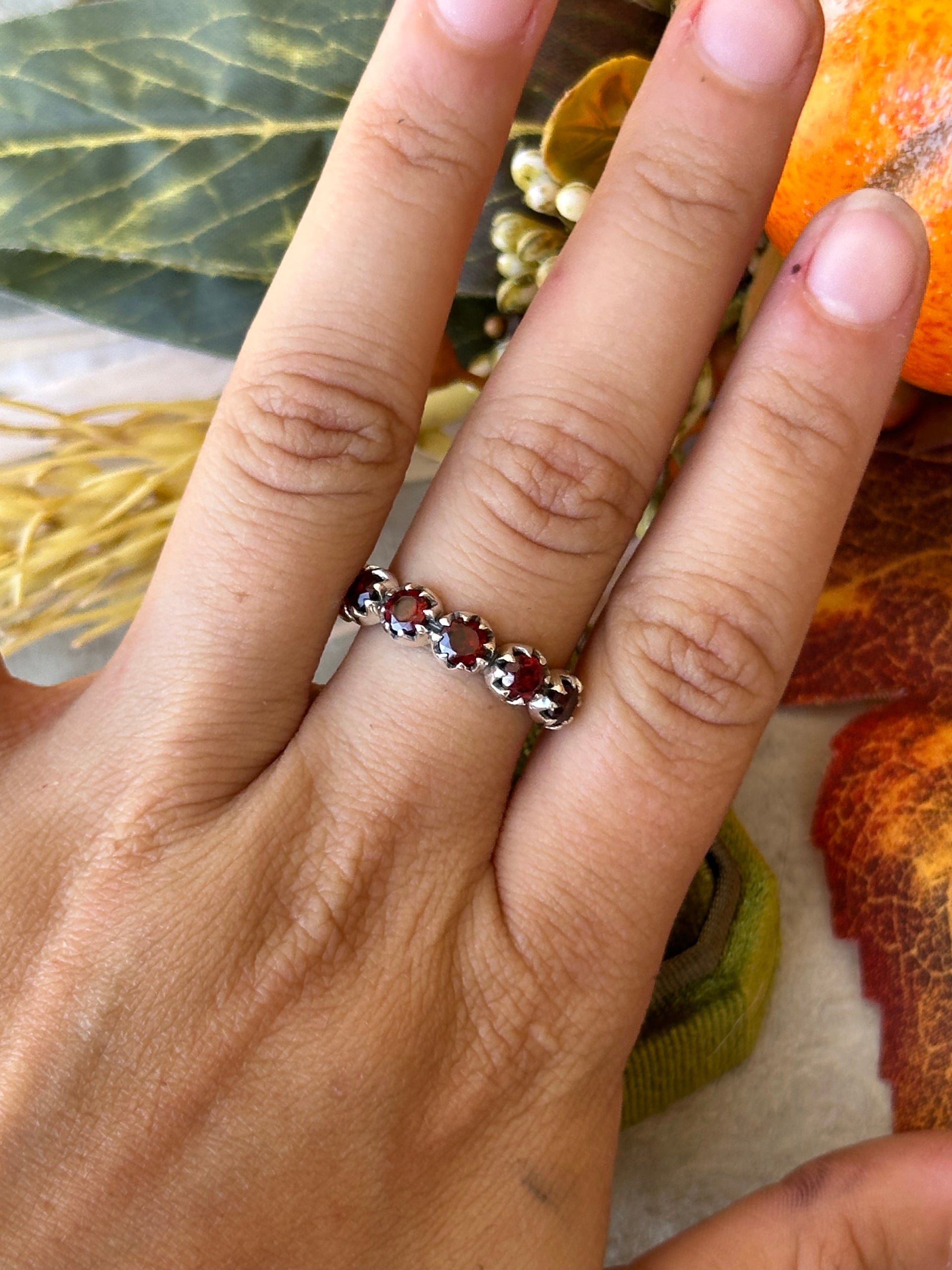 Southwest Handmade Red Topaz & Sterling Silver Ring