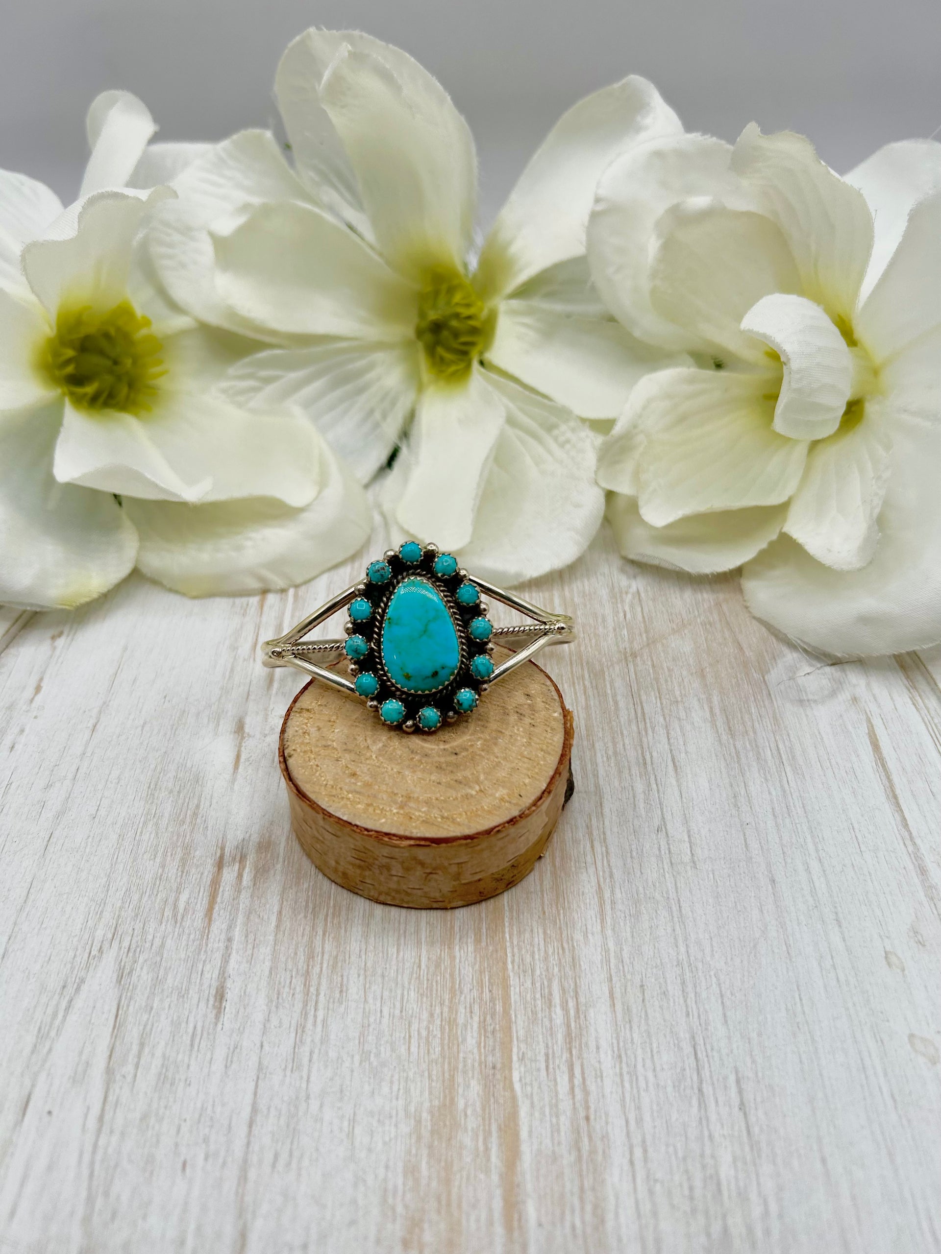 Peggy Skeets Kingman Turquoise & Sterling Silver Cuff Bracelet
