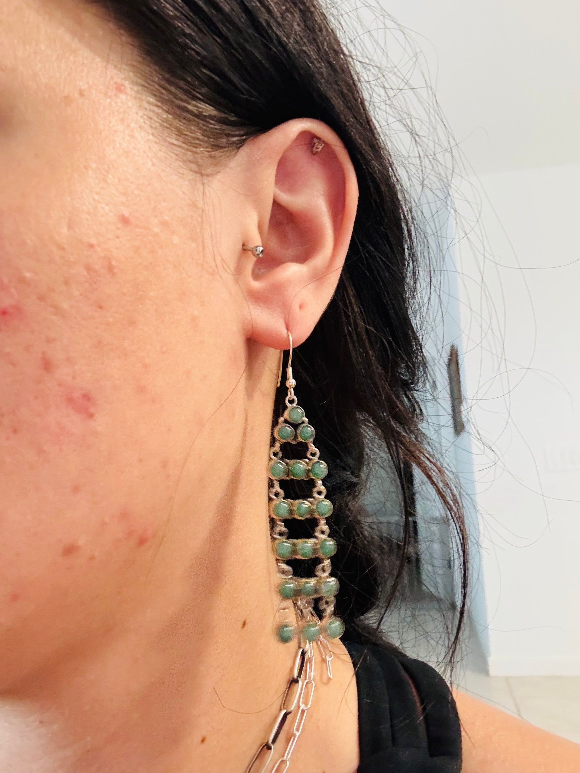 Southwest Made Sterling Silver Dangle Earrings