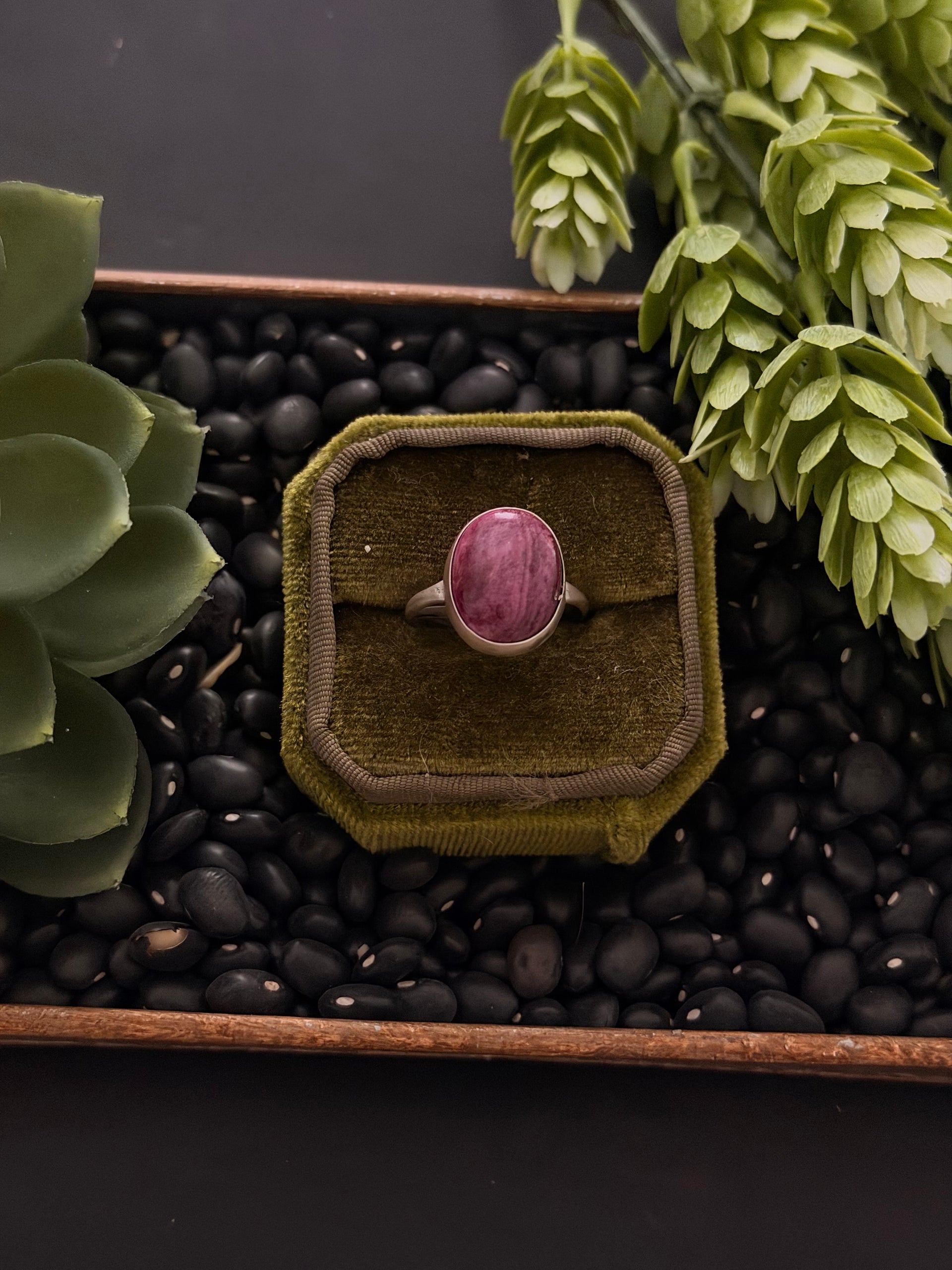 Navajo Made Purple Spiny Oyster & Sterling Silver Ring