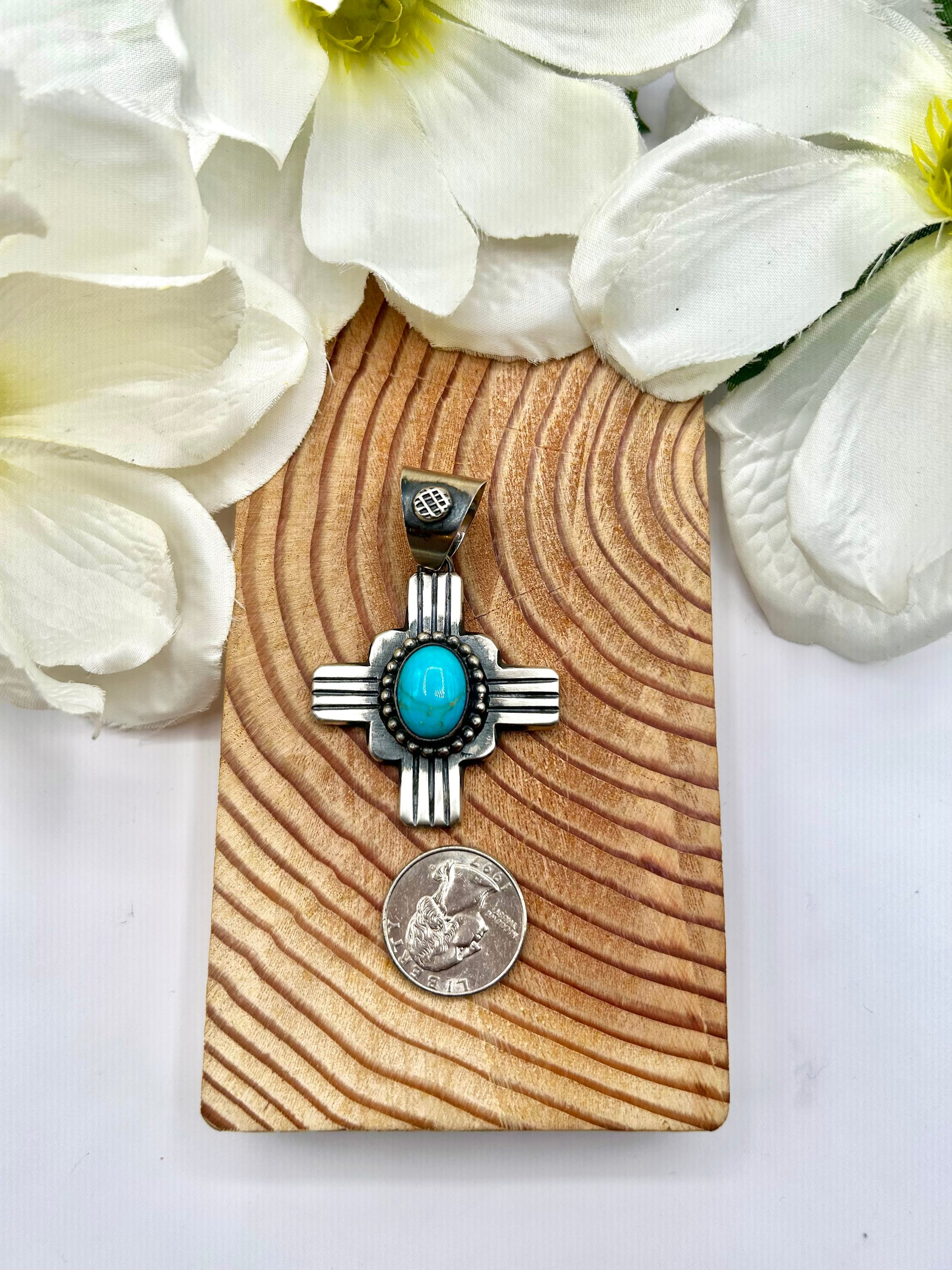 Chimney Butte Kingman Turquoise & Sterling Silver Pendant