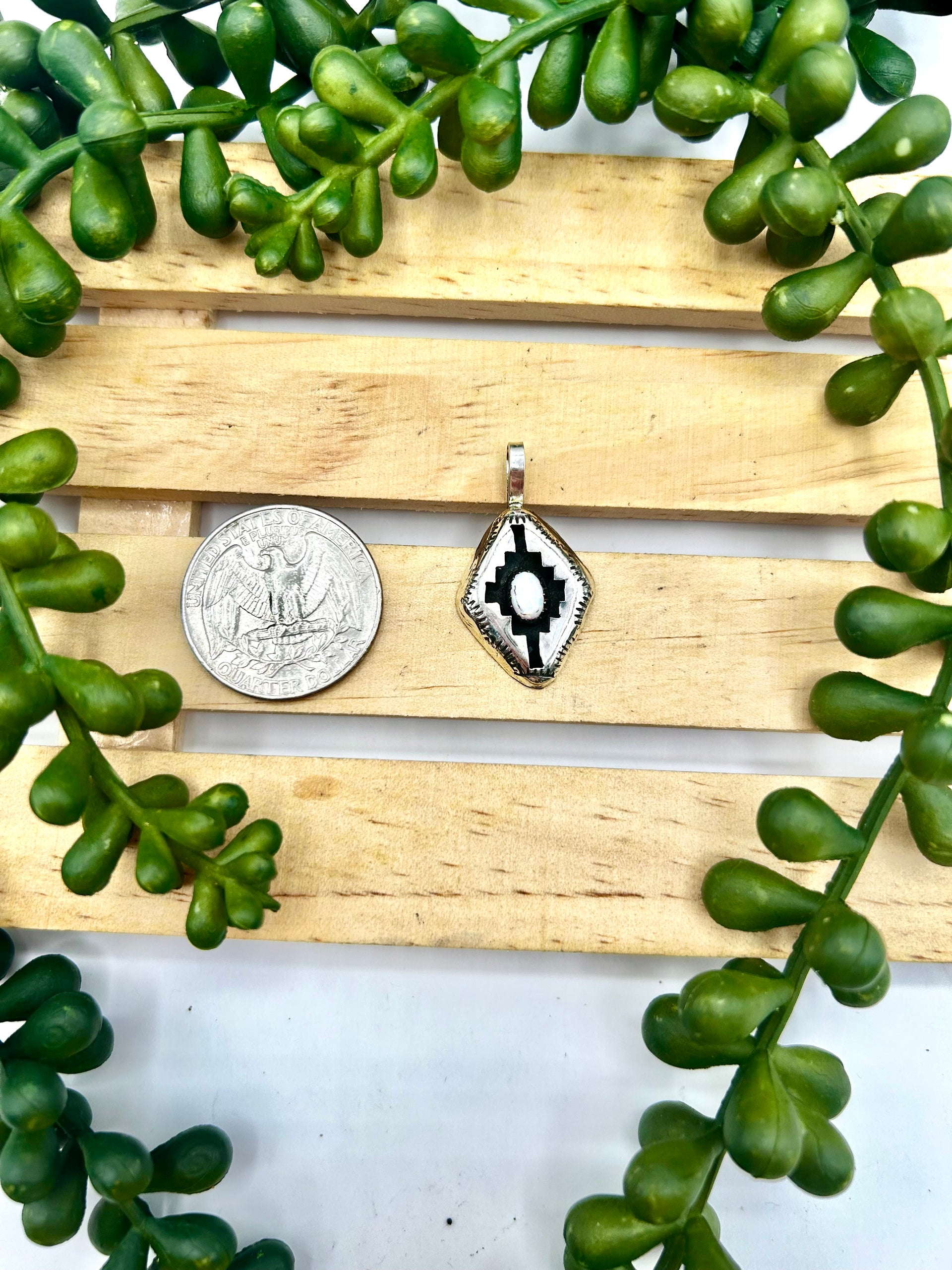 Navajo Made Opal & Sterling Silver Pendant