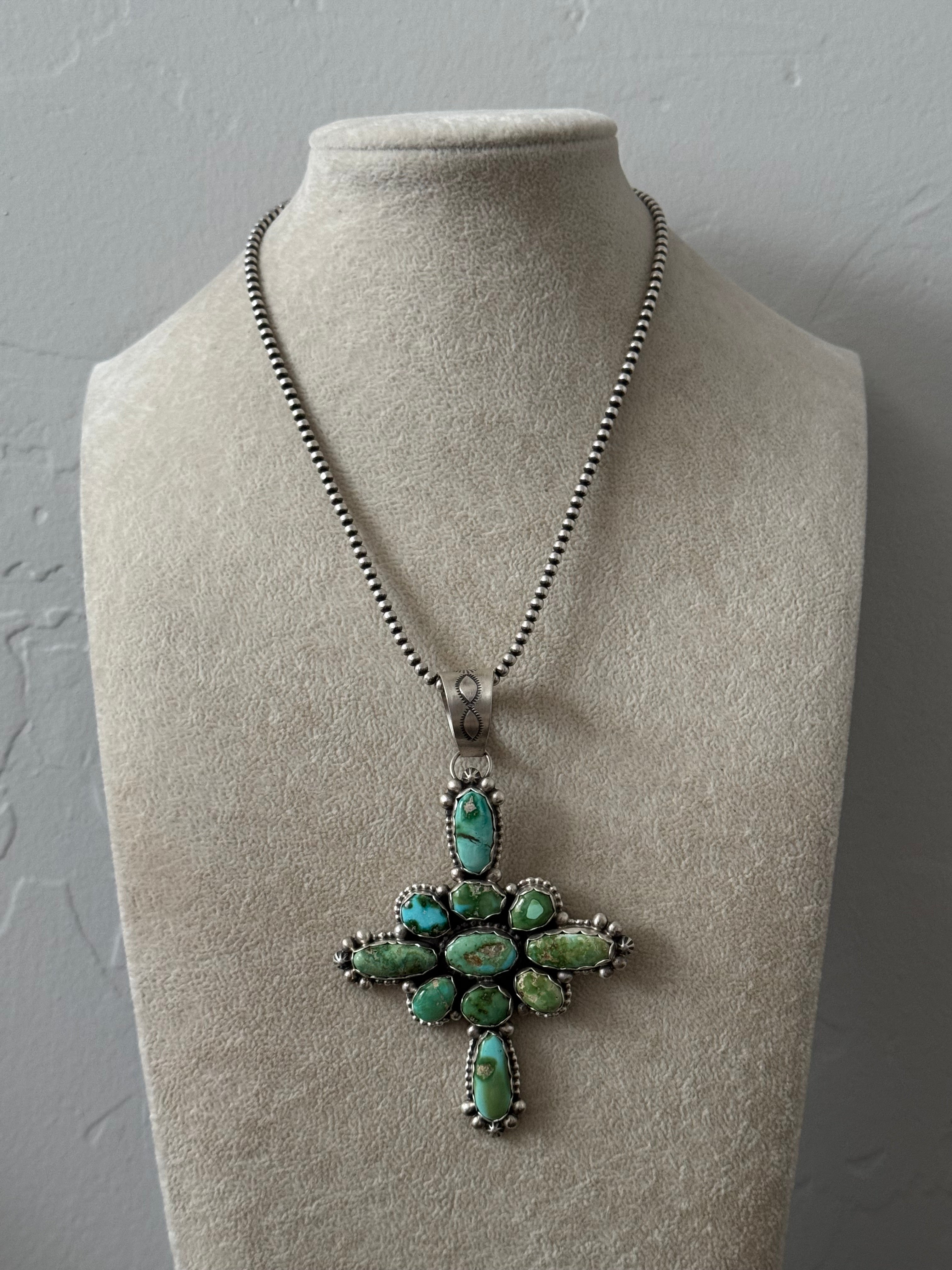 Dave Skeets Sonoran Mountain Turquoise & Sterling Silver Cluster Pendant