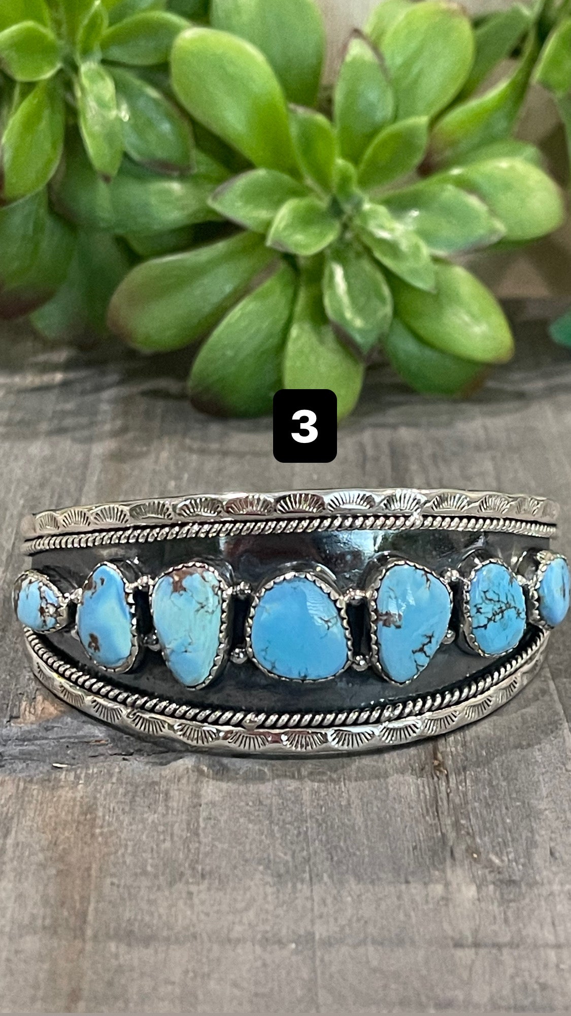 Southwest Handmade Golden Hills Turquoise & Sterling Silver Cuff Bracelet