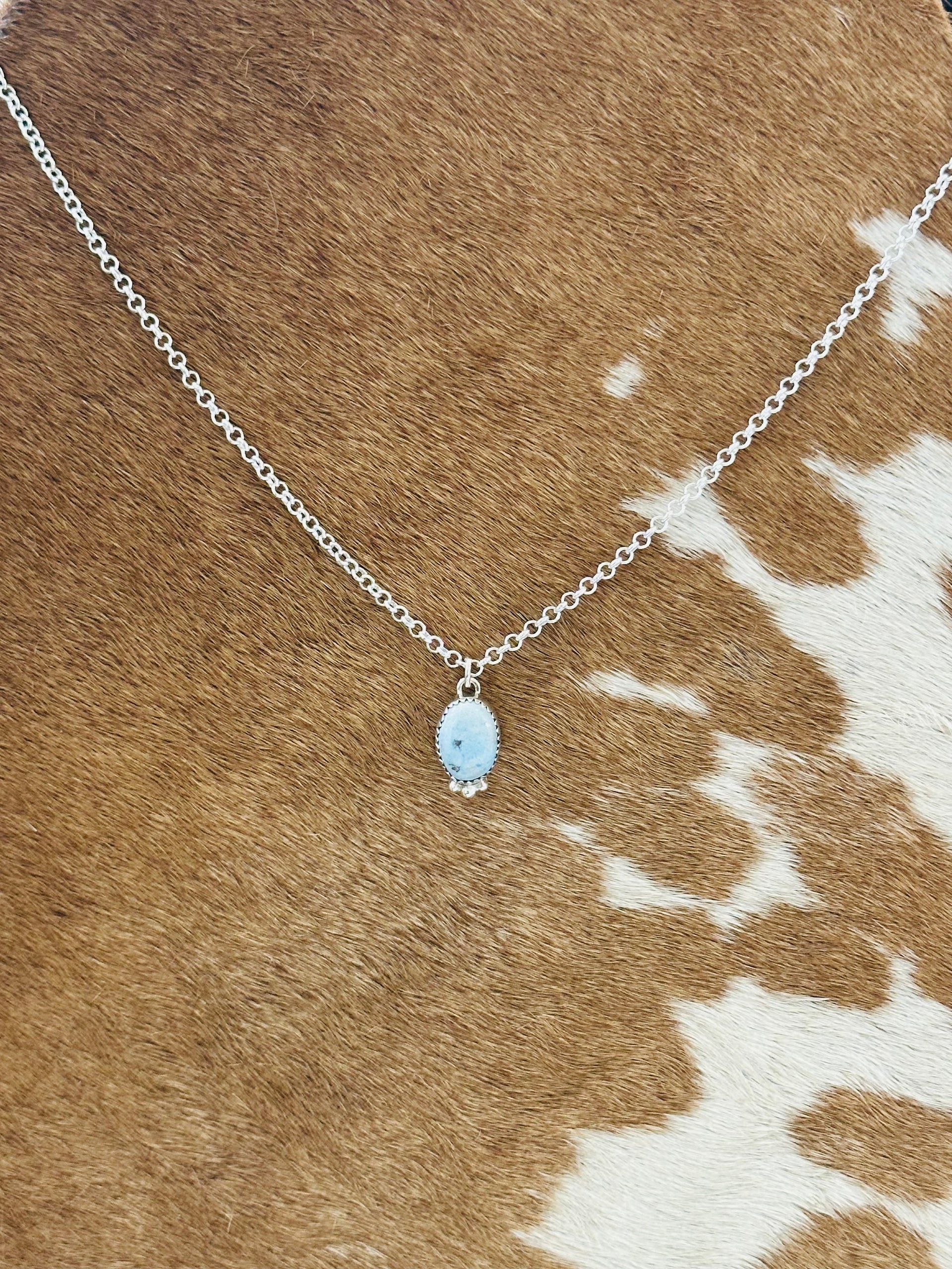 Southwest Handmade Golden Hills Turquoise & Sterling Silver Necklace