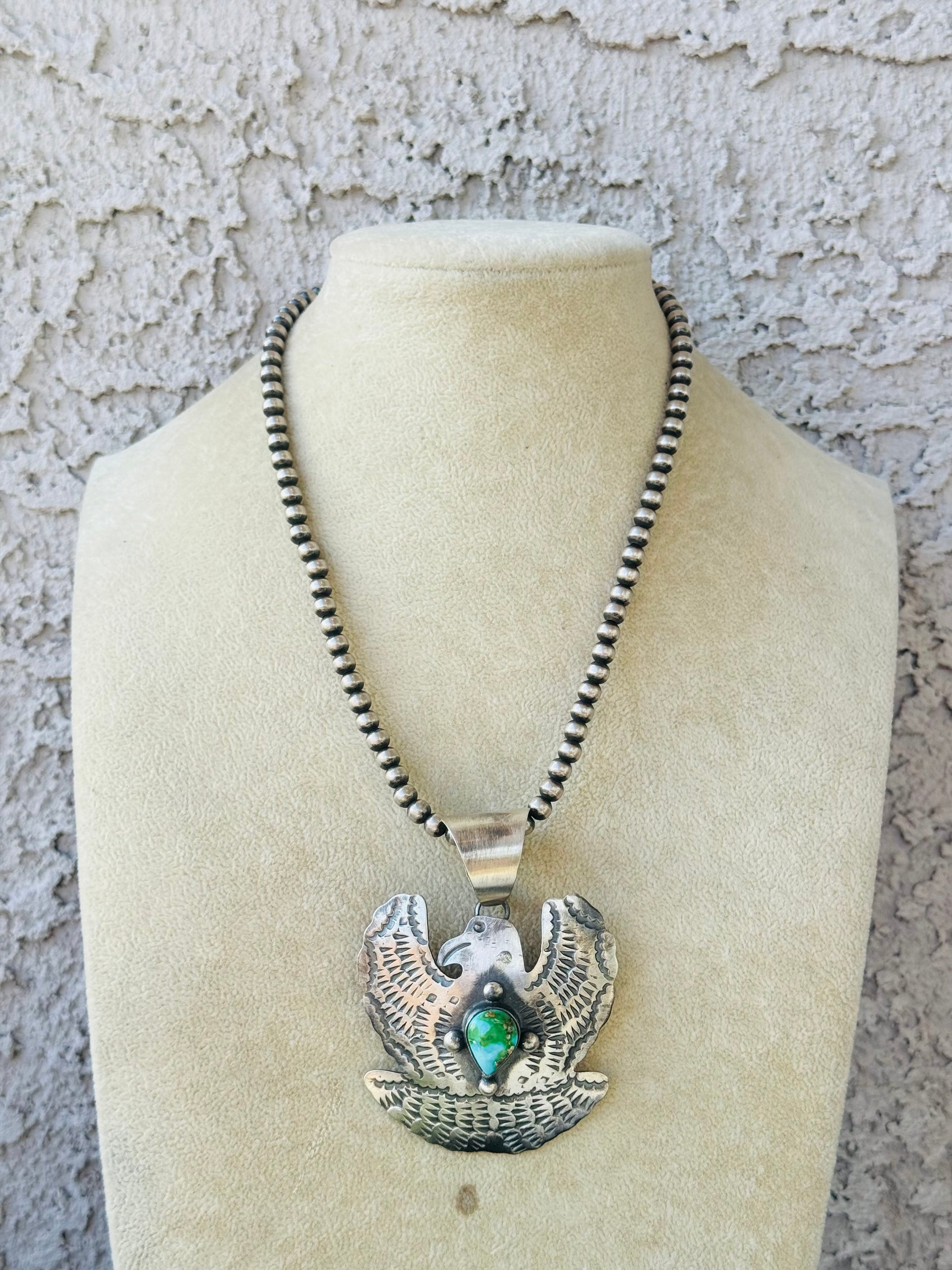 Chimney Butte Sonoran Mountain & Sterling Silver Thunderbird Pendant