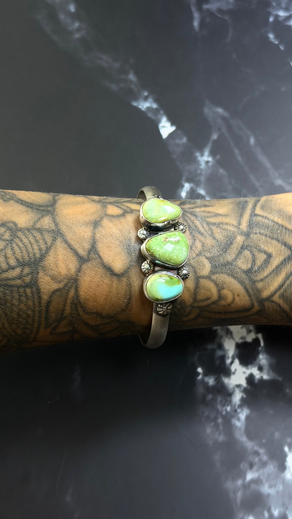 Betta Lee Sonoran Mountain Turquoise & Sterling Silver Cuff Bracelet