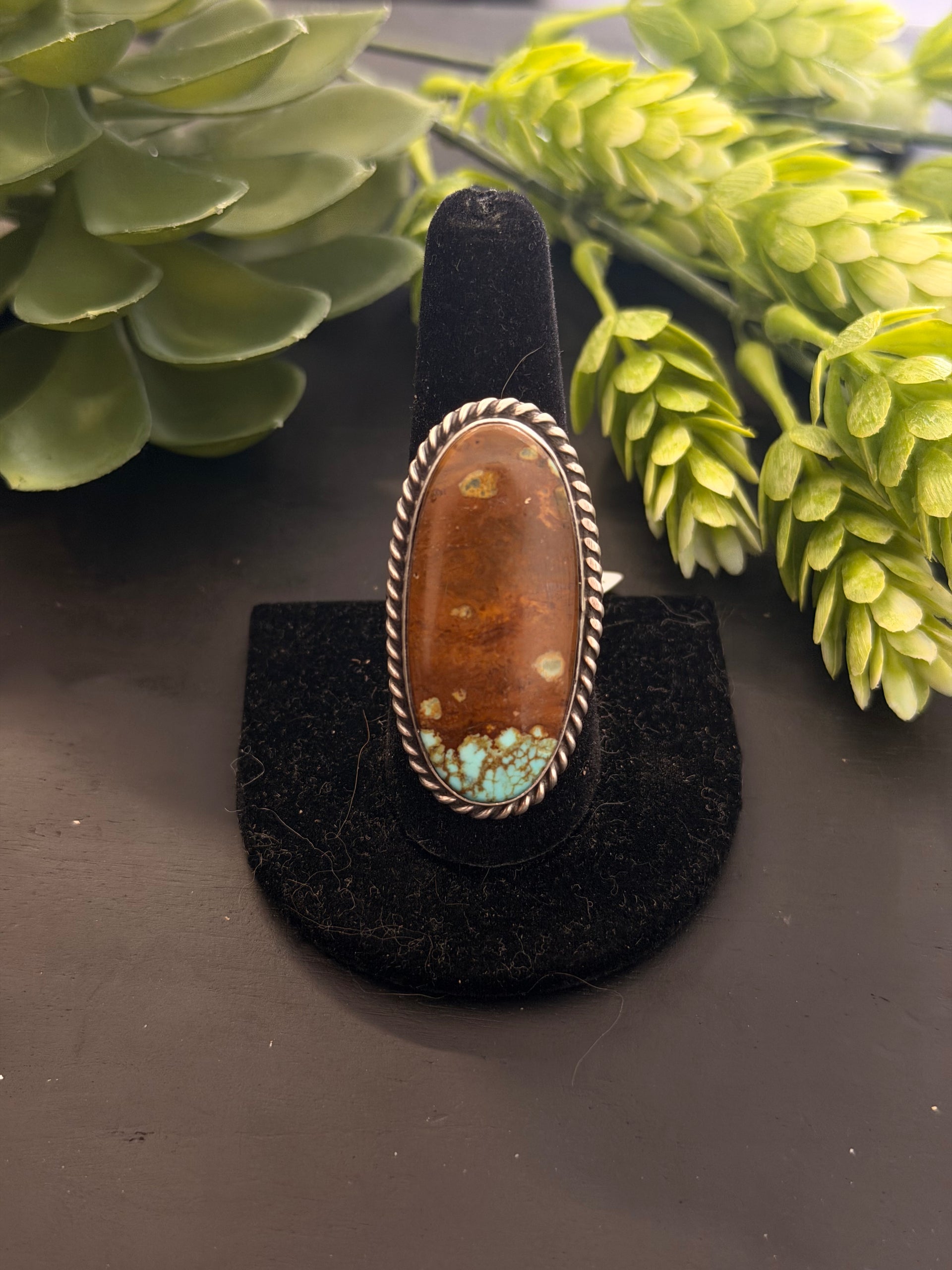Chassity Belone Mine 8 Turquoise & Sterling Silver Adjustable Ring