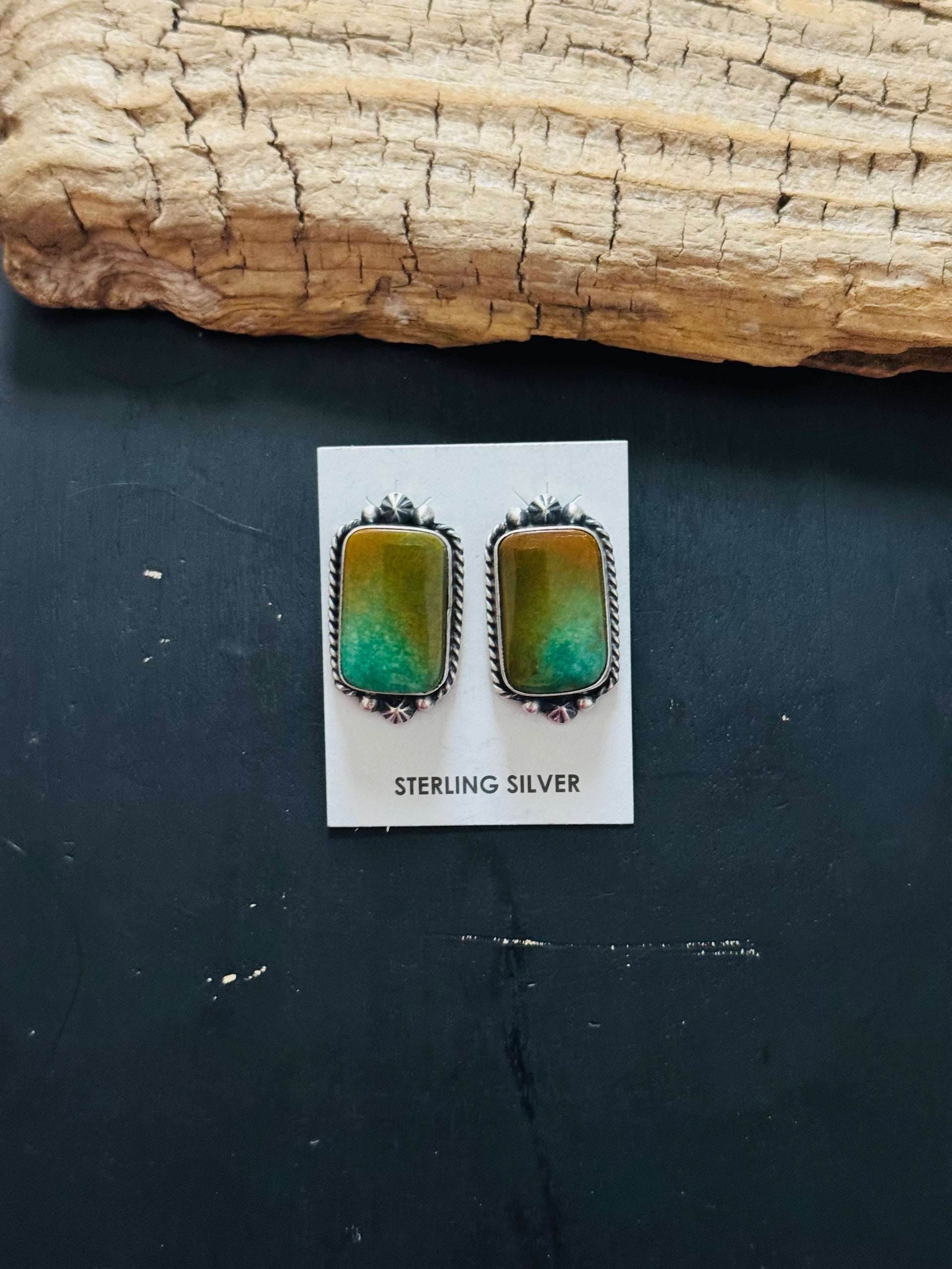 Elouise Kee Royston Turquoise & Sterling Silver Post Earring
