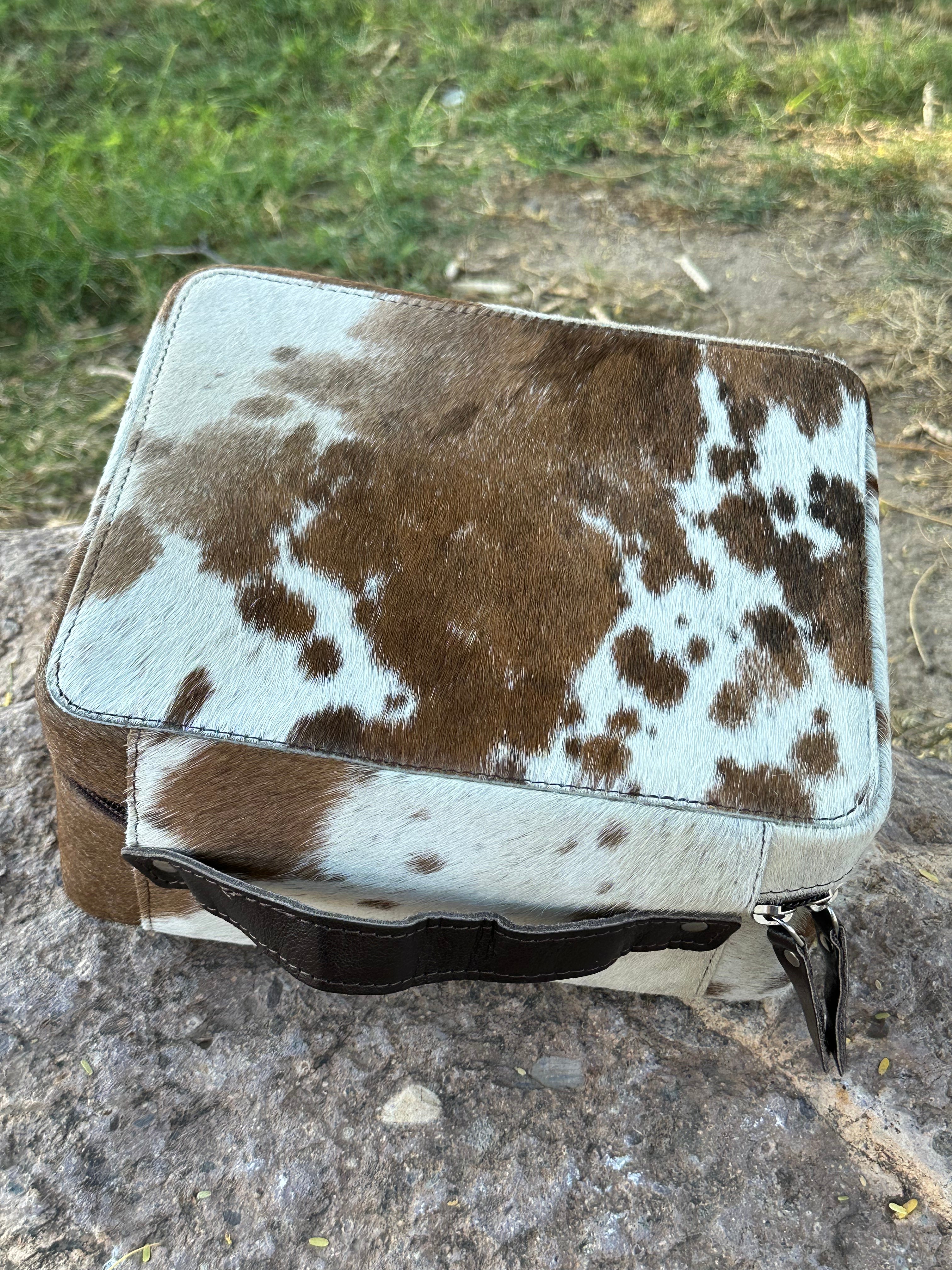 Genuine Leather Cowhide Jewelry Box