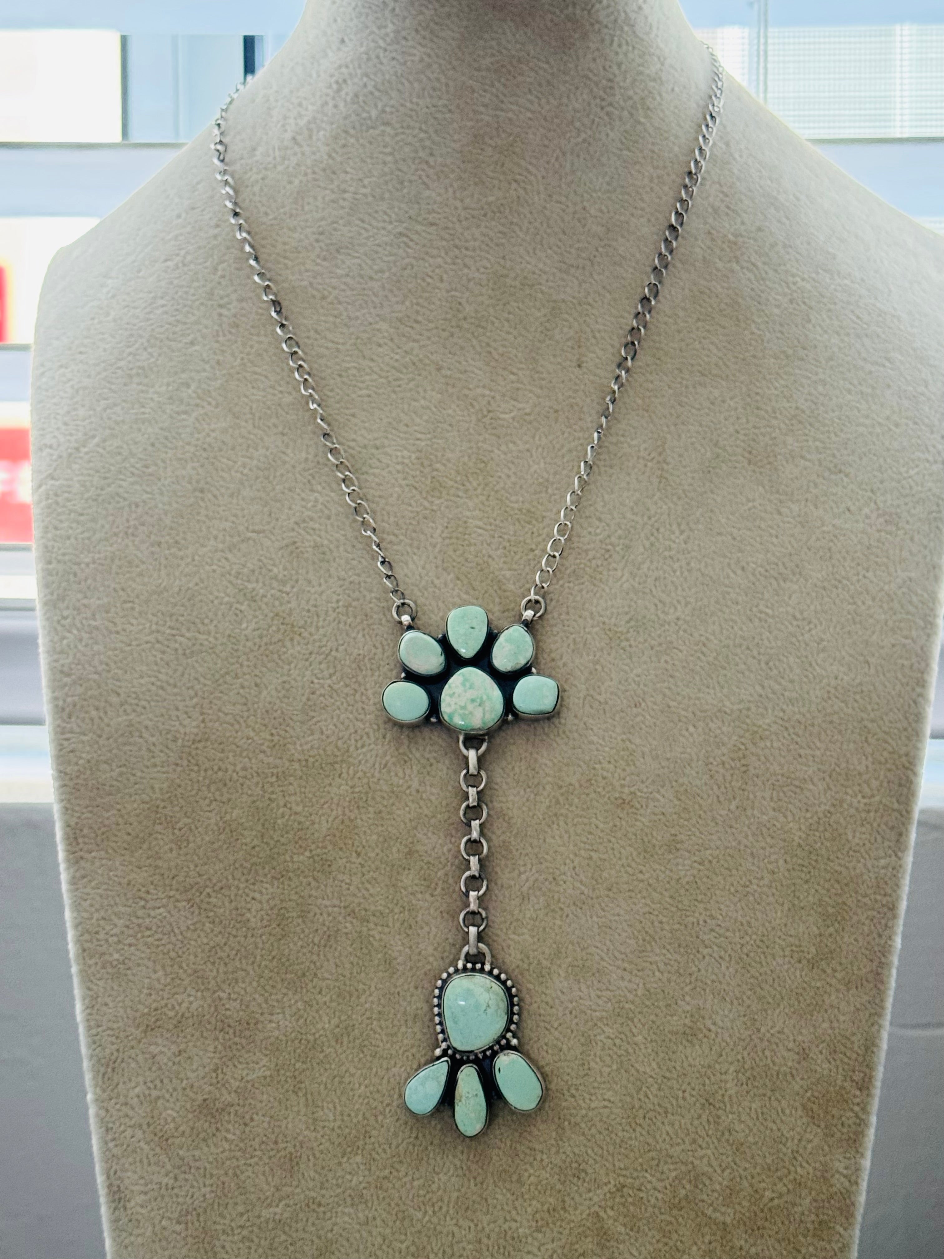 Southwest Handmade Paloma Variscite & Sterling Silver Necklace