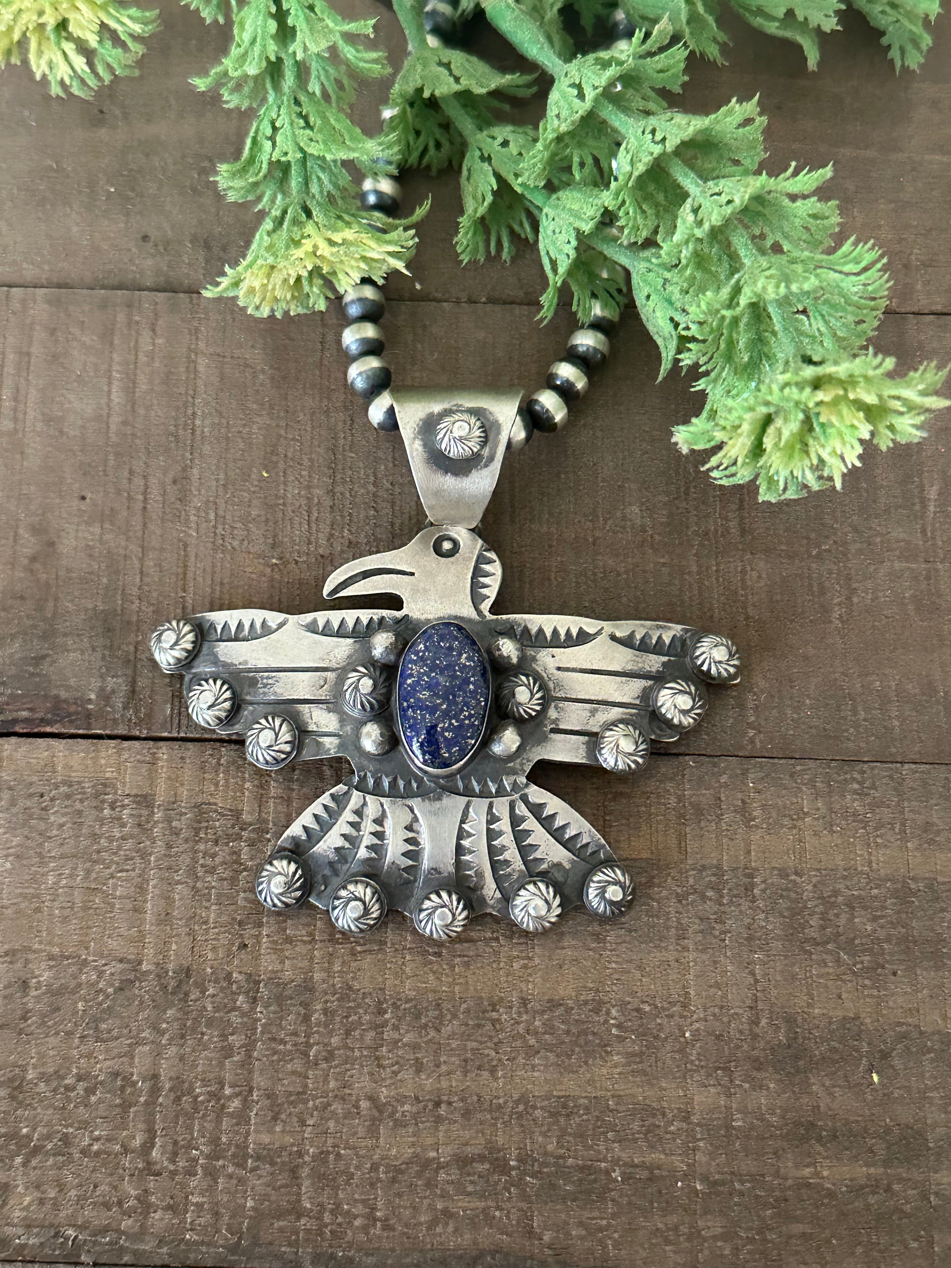 Chimney Butte Lapis & Sterling Silver Thunderbird Pendant