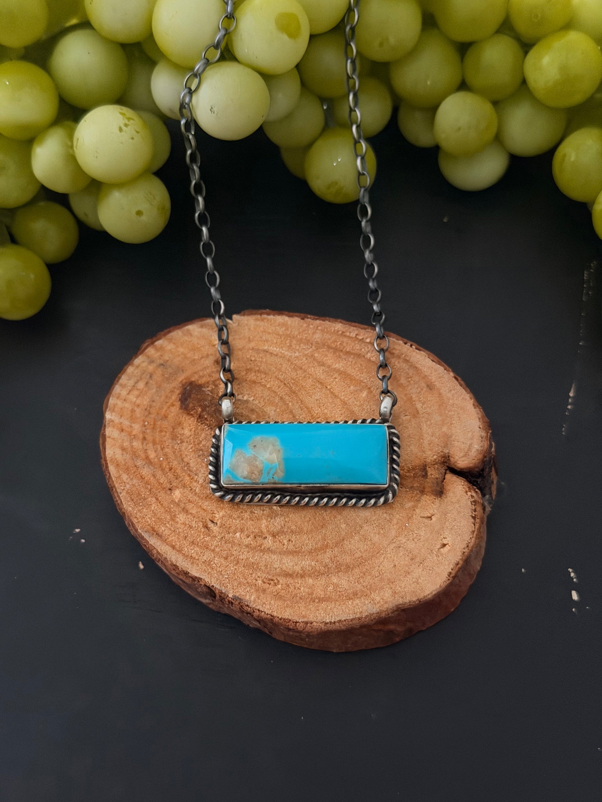 Donovan Skeets Kingman Turquoise & Sterling Silver Bar Necklace