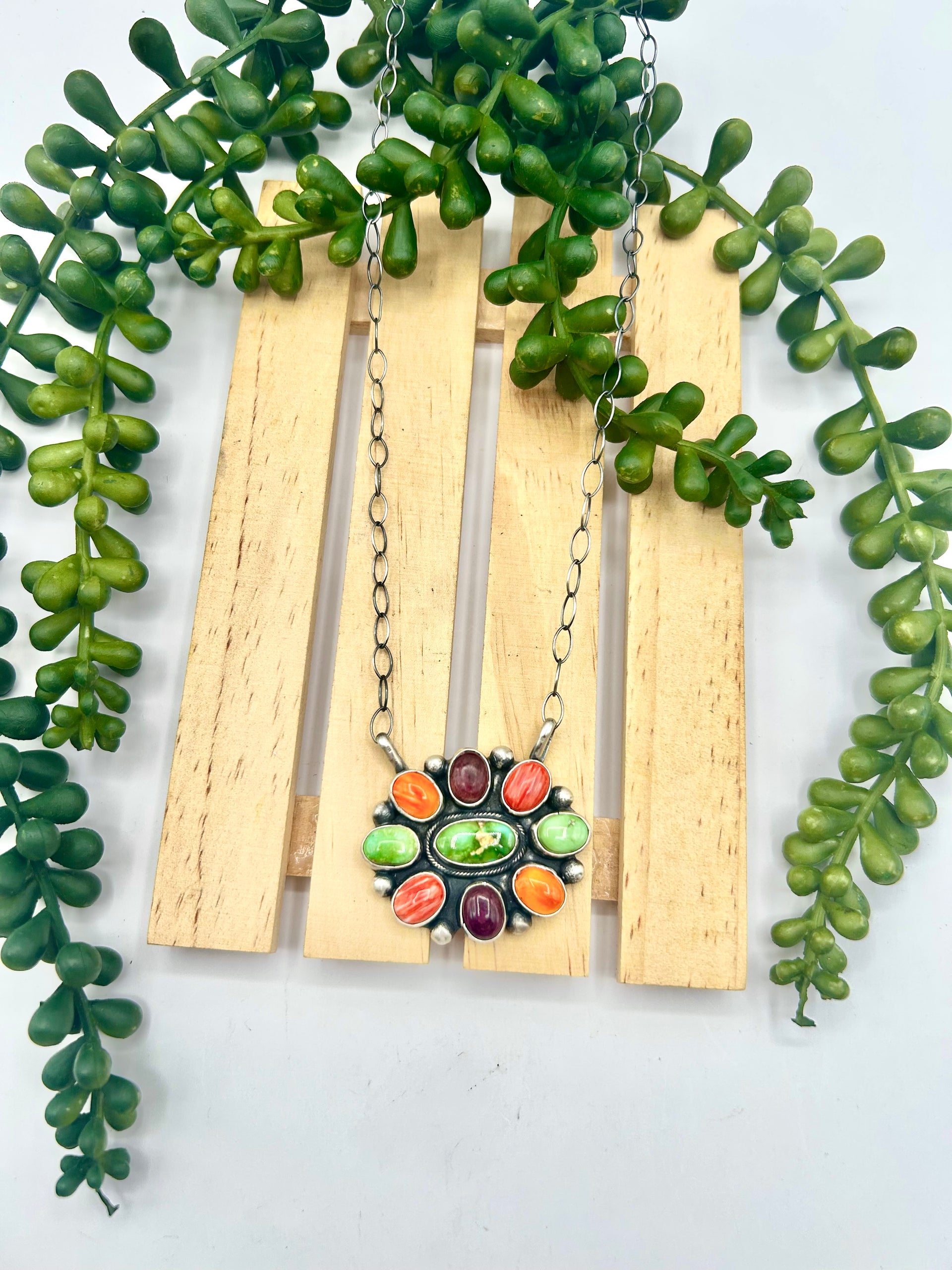 Bobby Johnson Multi Stone & Sterling Silver Necklace