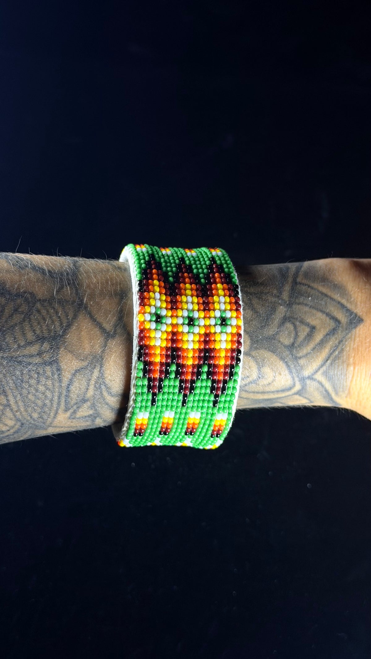 Navajo Made Beaded Cuff Bracelet