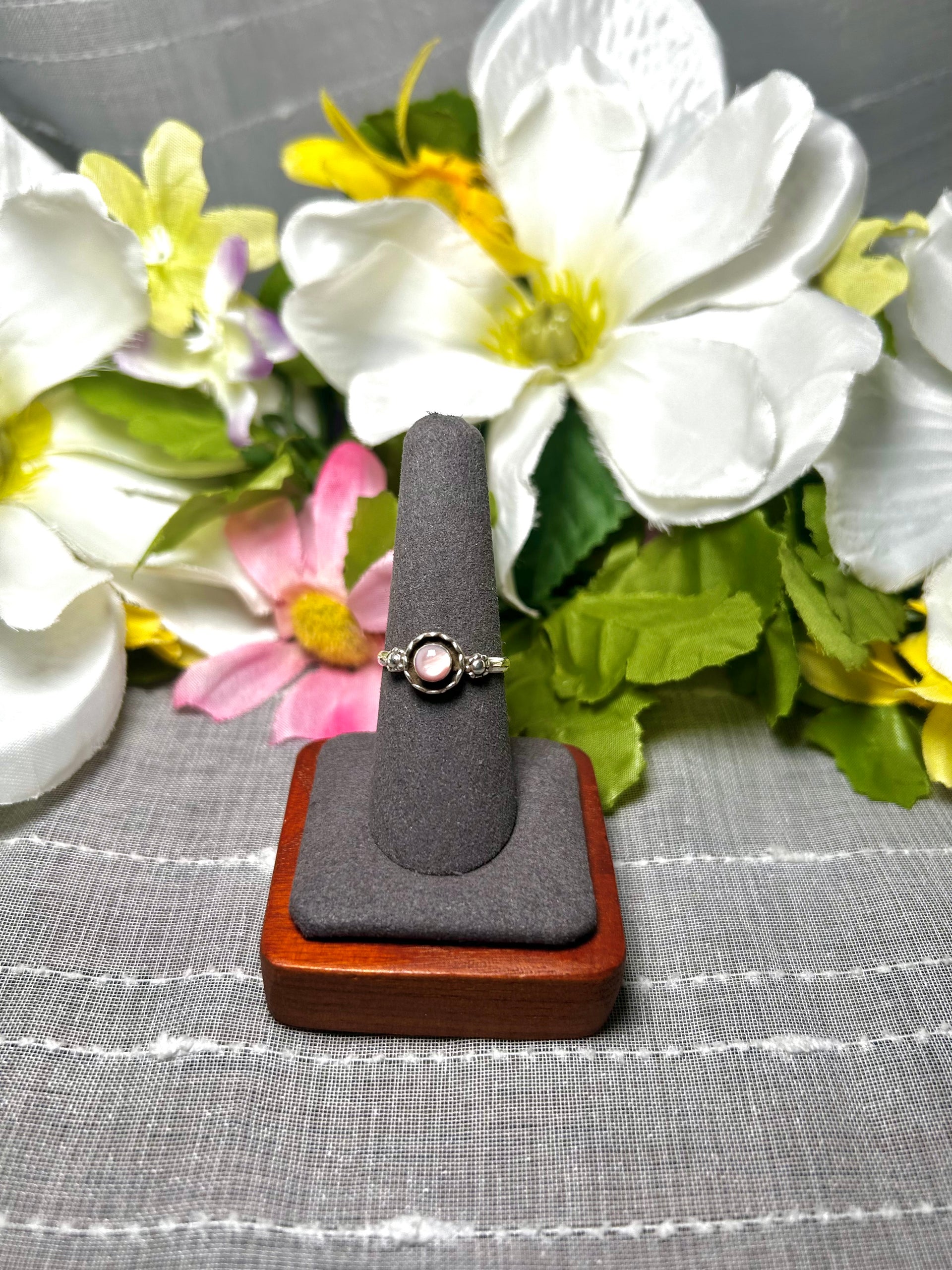 Navajo Made Mother of Pearl & Sterling Silver Ring