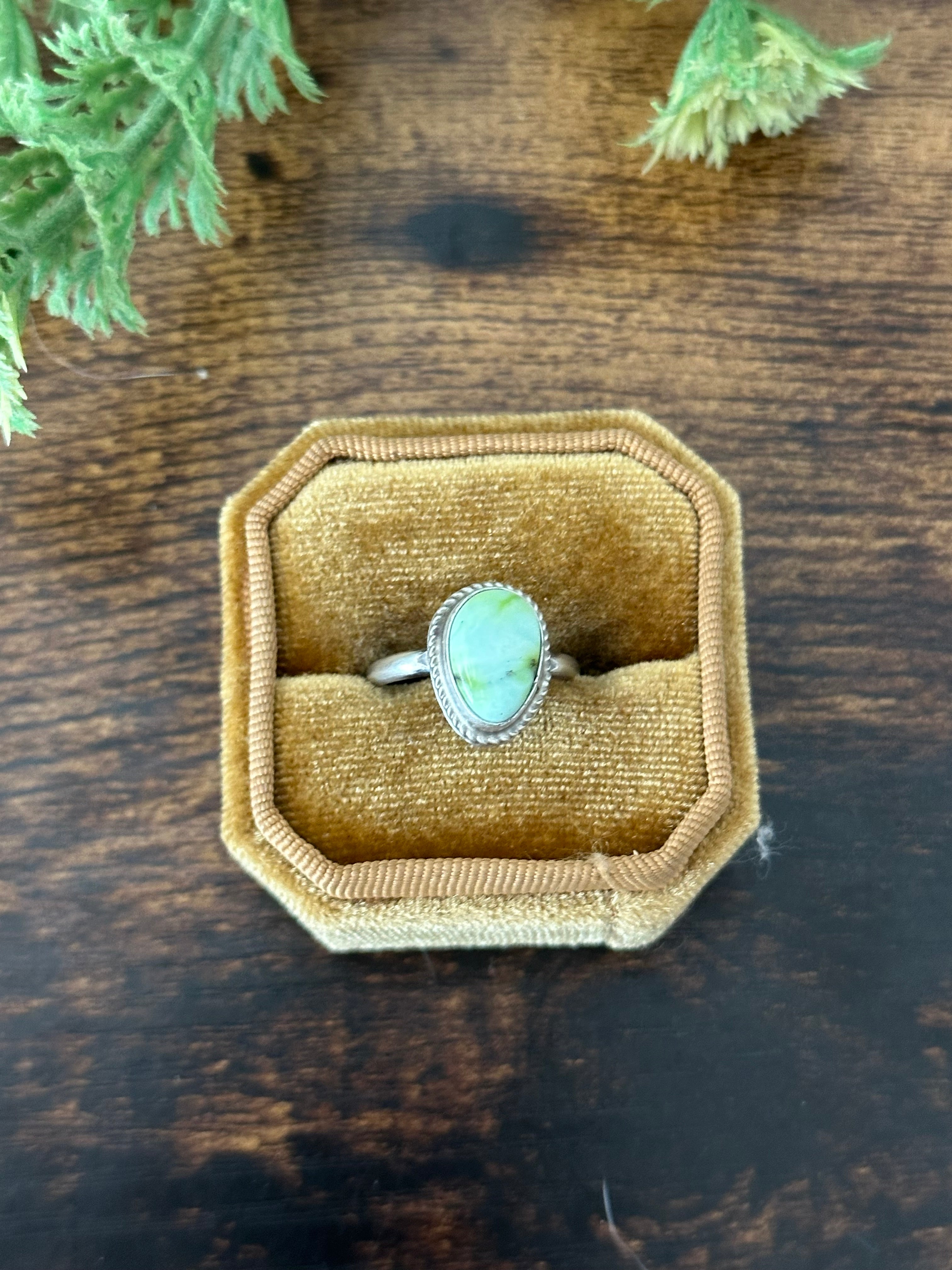 Navajo Handmade Palomino Variscite & Sterling Silver Rings