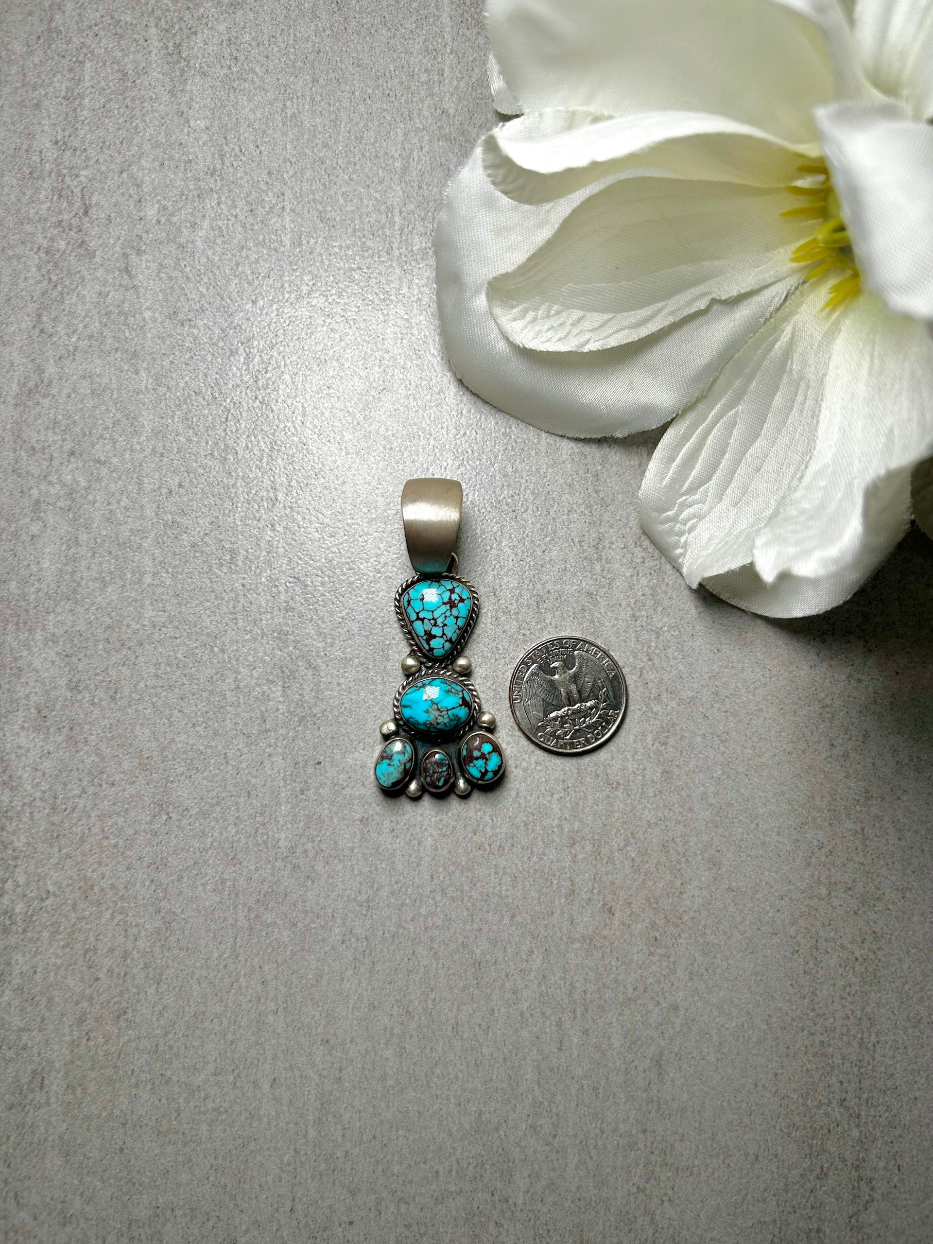 Bubby Johnson Egyptian Turquoise & Sterling Silver Pendant