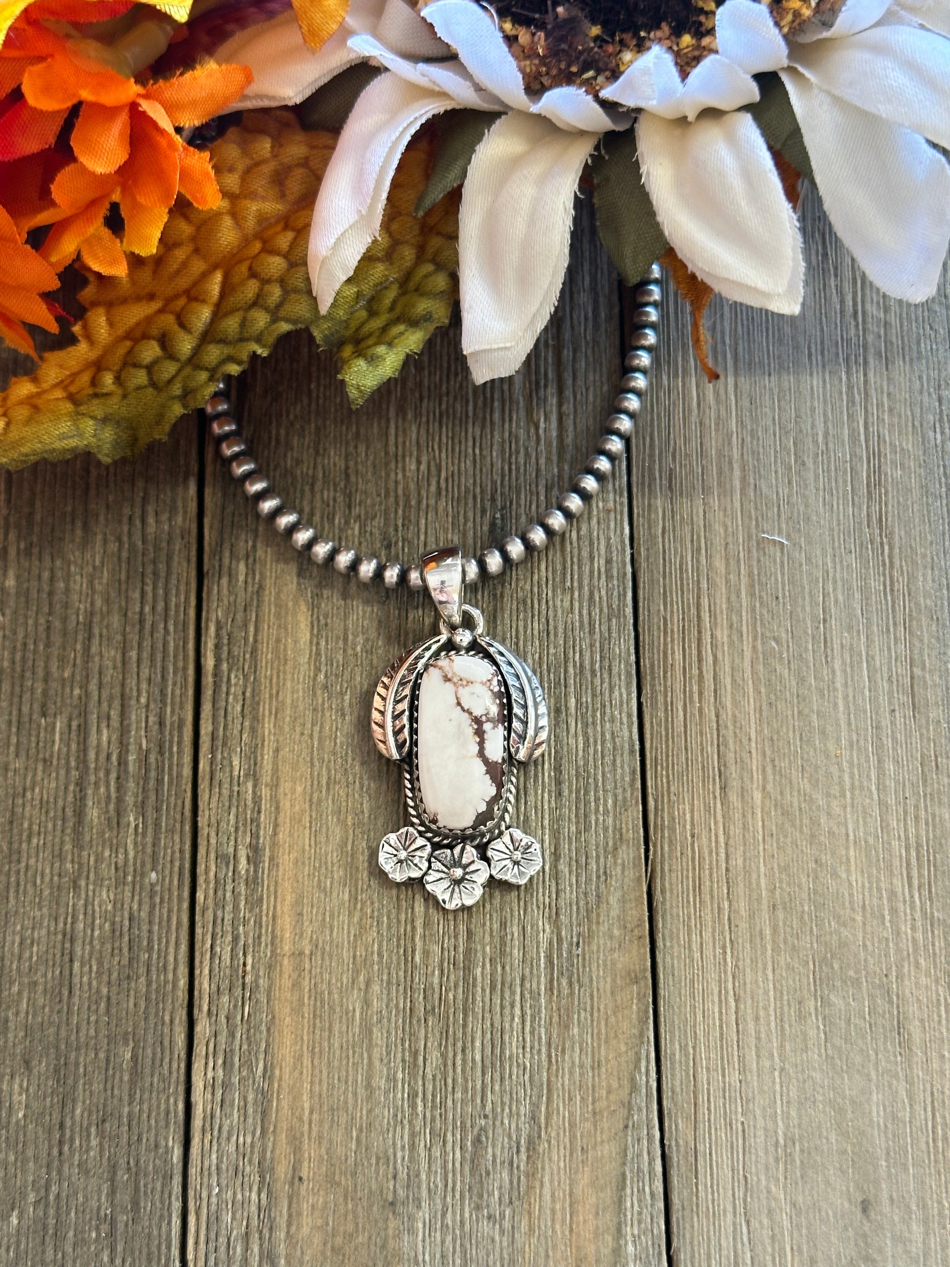 Southwest Handmade Wild Horse & Sterling Silver Pendant