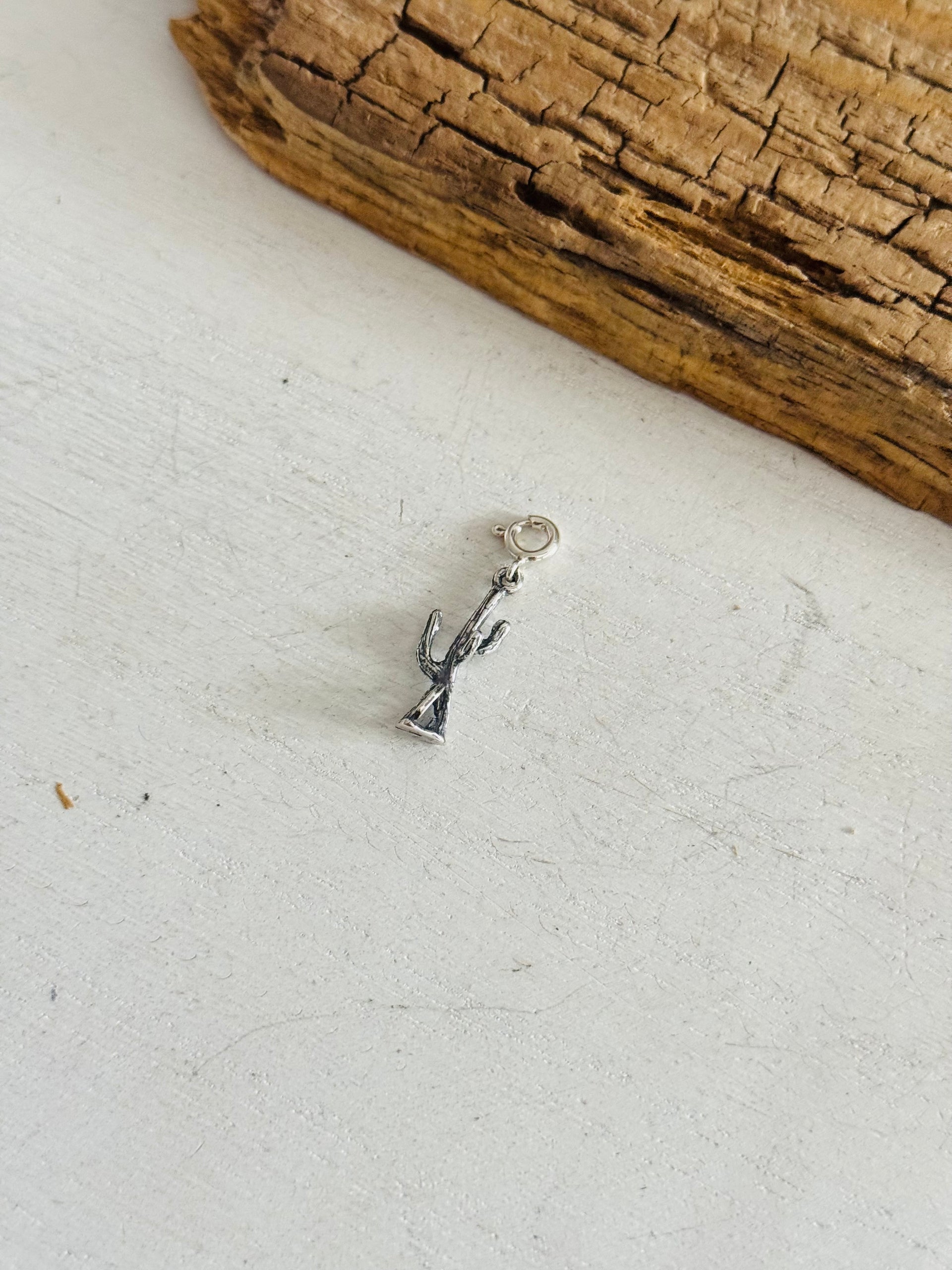 Navajo Made Sterling Silver Saguaro Cast Charms