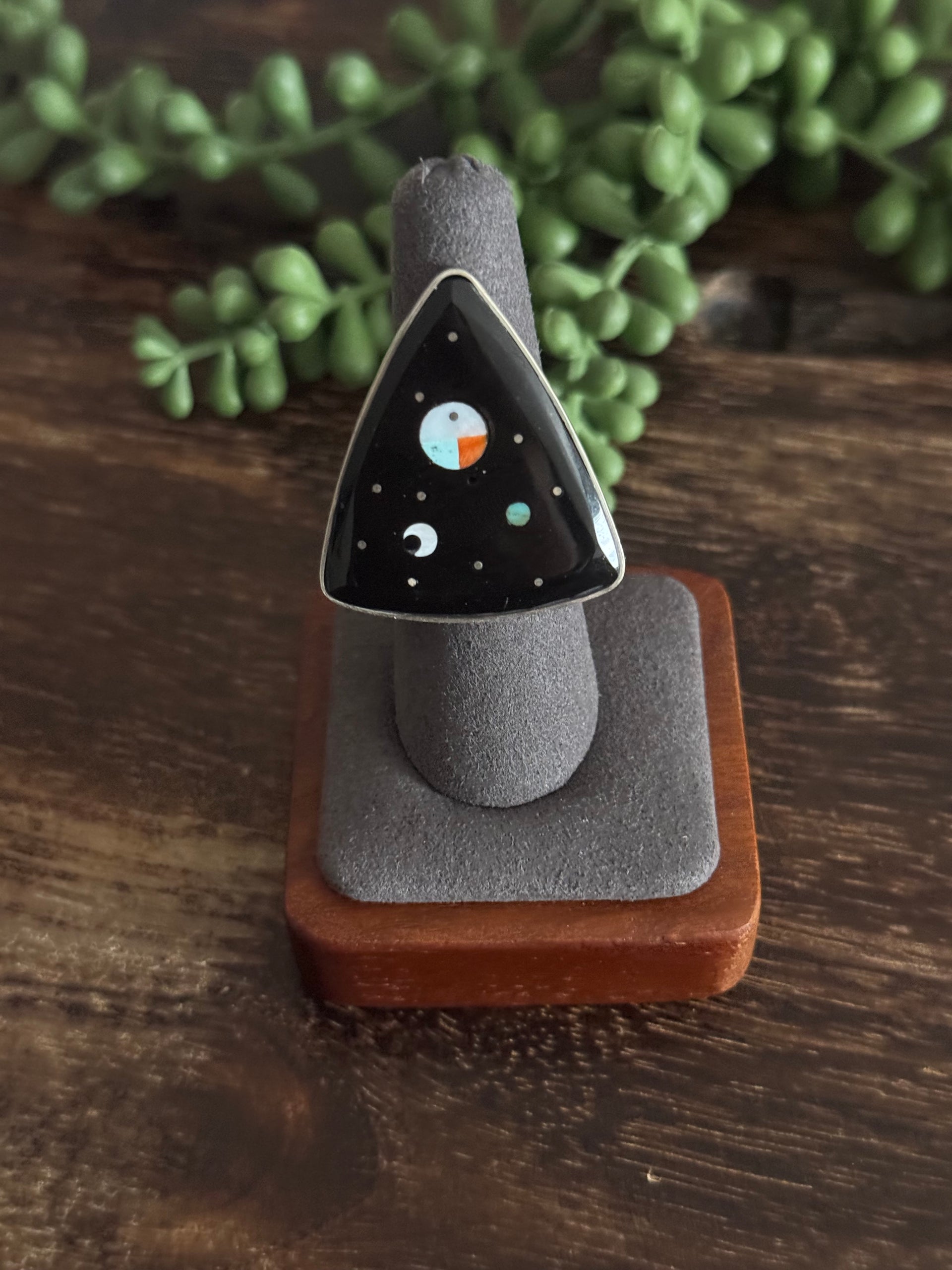 Harold Smith Multi Stone Galaxy & Sterling Silver Ring Size 6.5