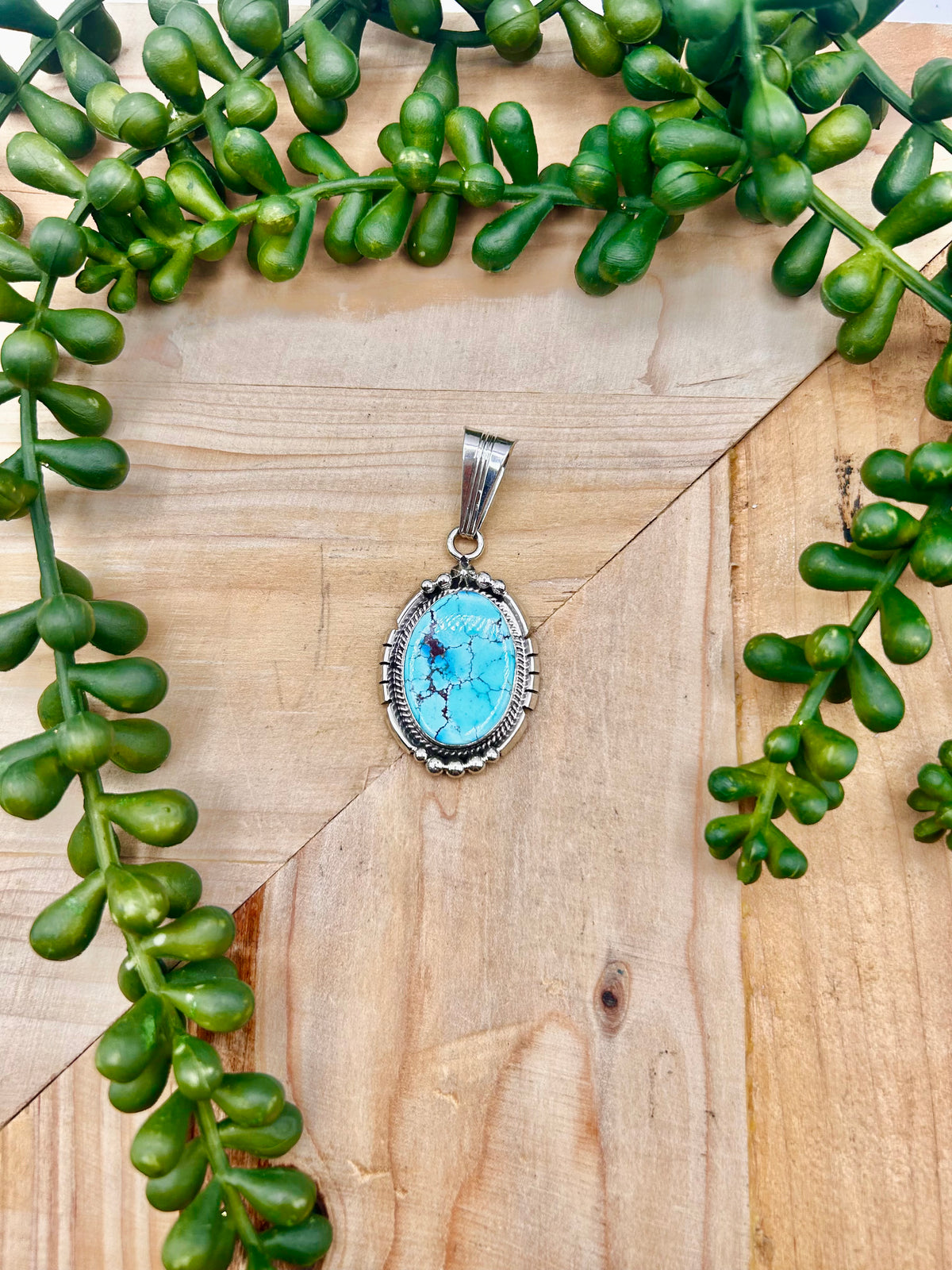 Sam Yellowhorse Golden Hill Turquoise & Sterling Silver Pendant