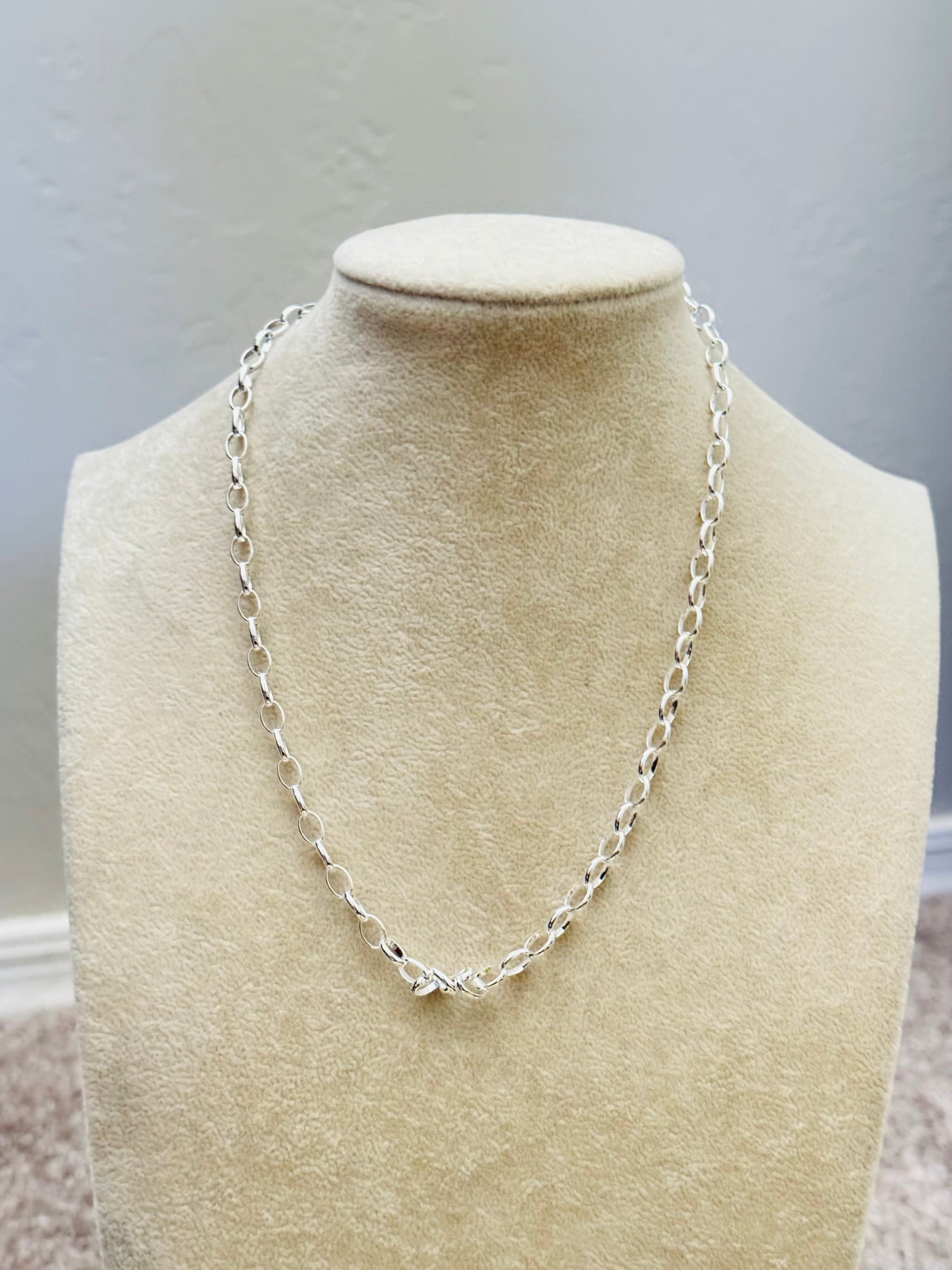 Navajo Handmade Sterling Silver Link Necklace