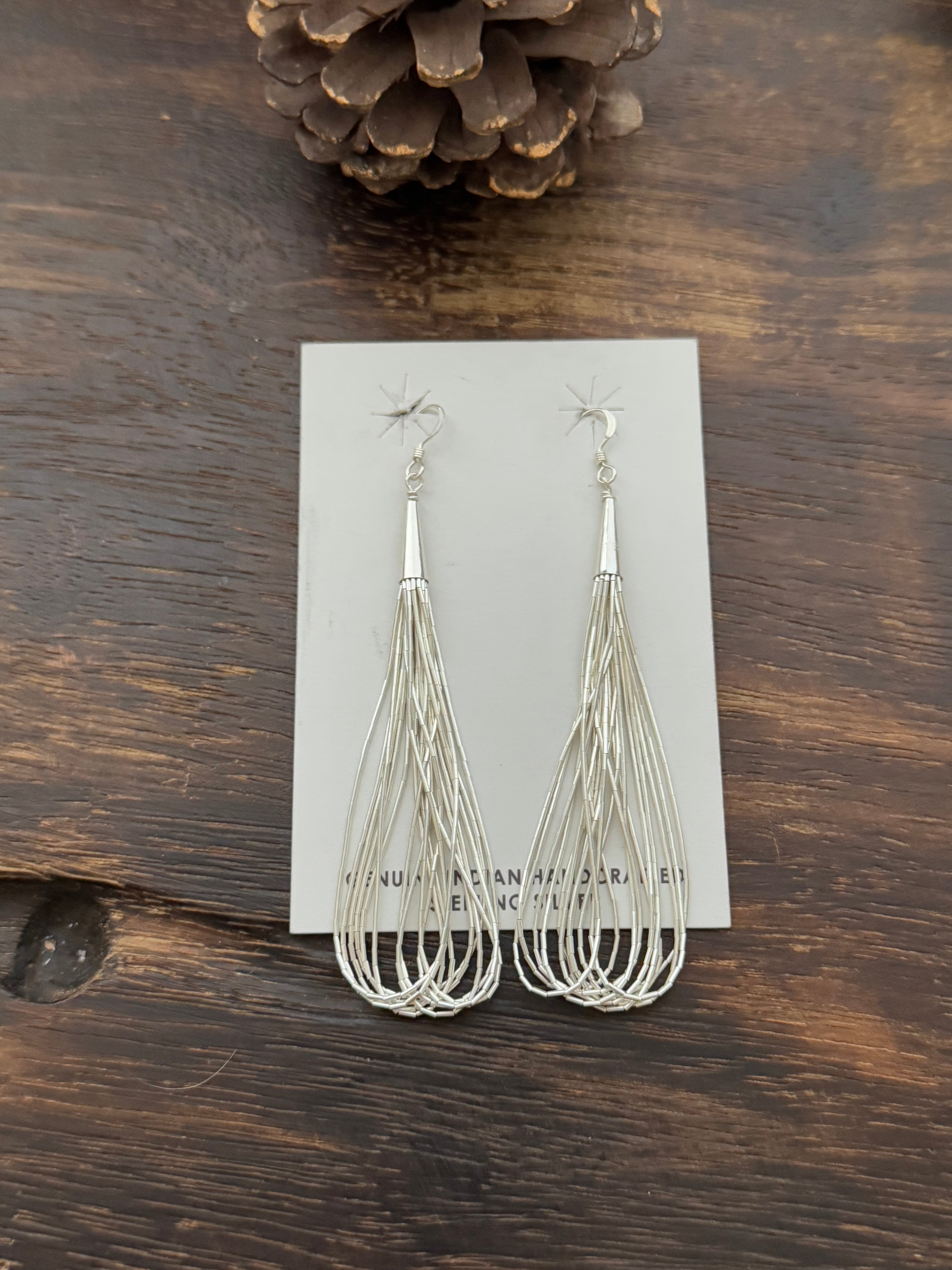 Navajo Made Sterling Silver Dangle Earrings